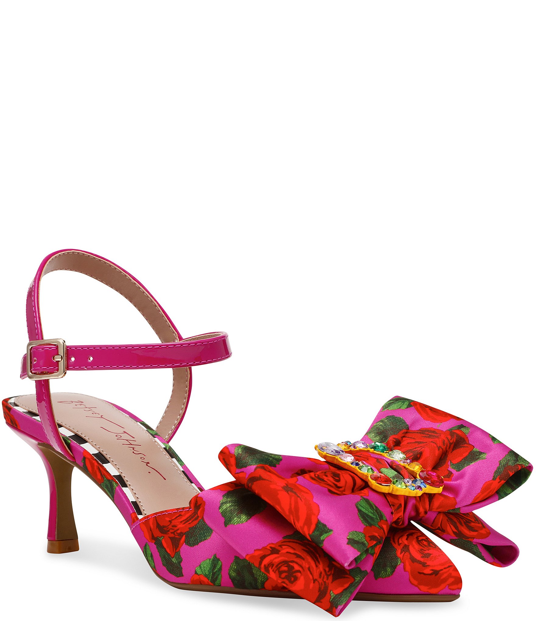 Betsey Johnson::パンプス:6M[RESALE] Betsey Johnson Prince-P Heels pink green black white bow