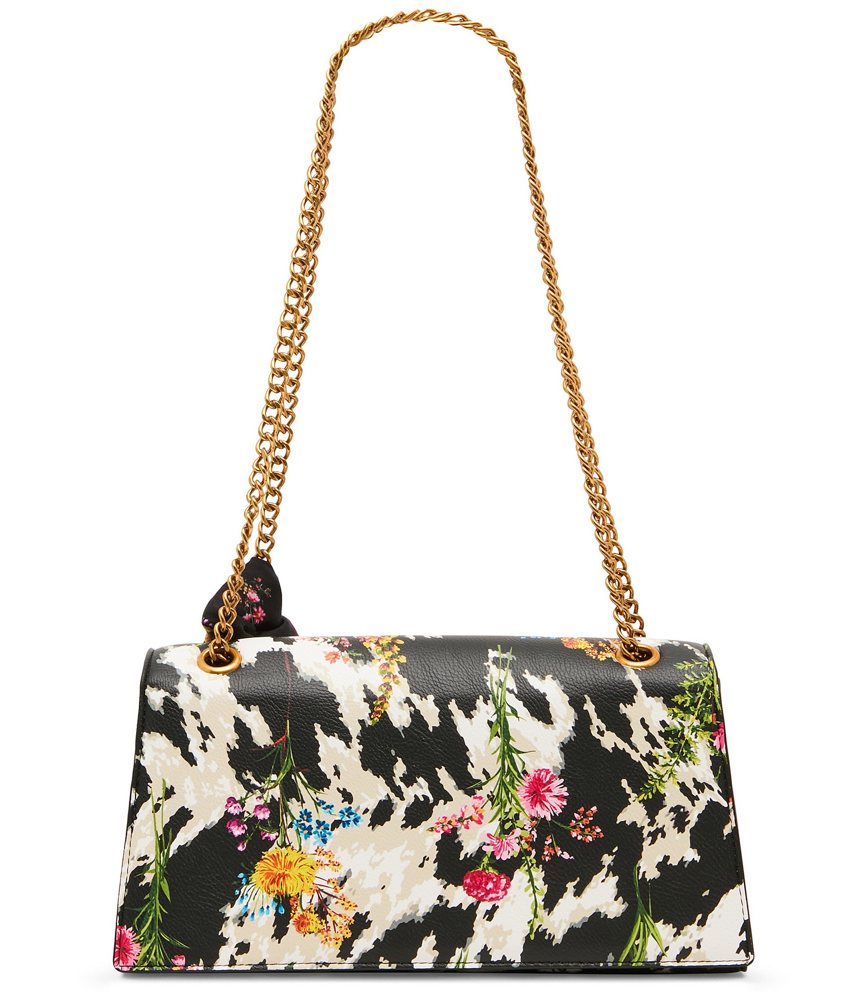 Betsey Johnson Floral Print Studded Flap Shoulder Bag