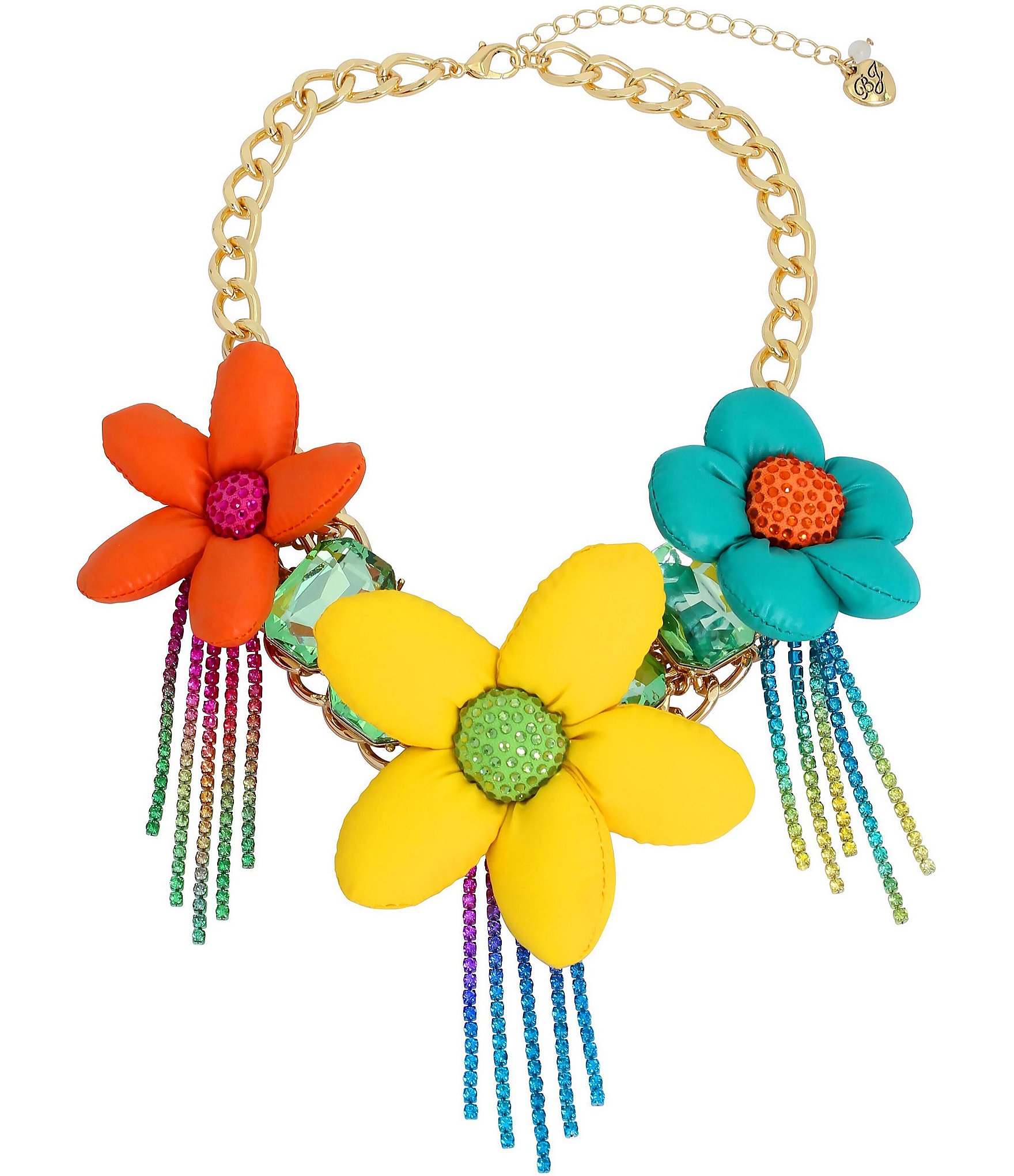 Betsey Johnson Flower Fringe Rhinestone Statement Collar Necklace Dillard S