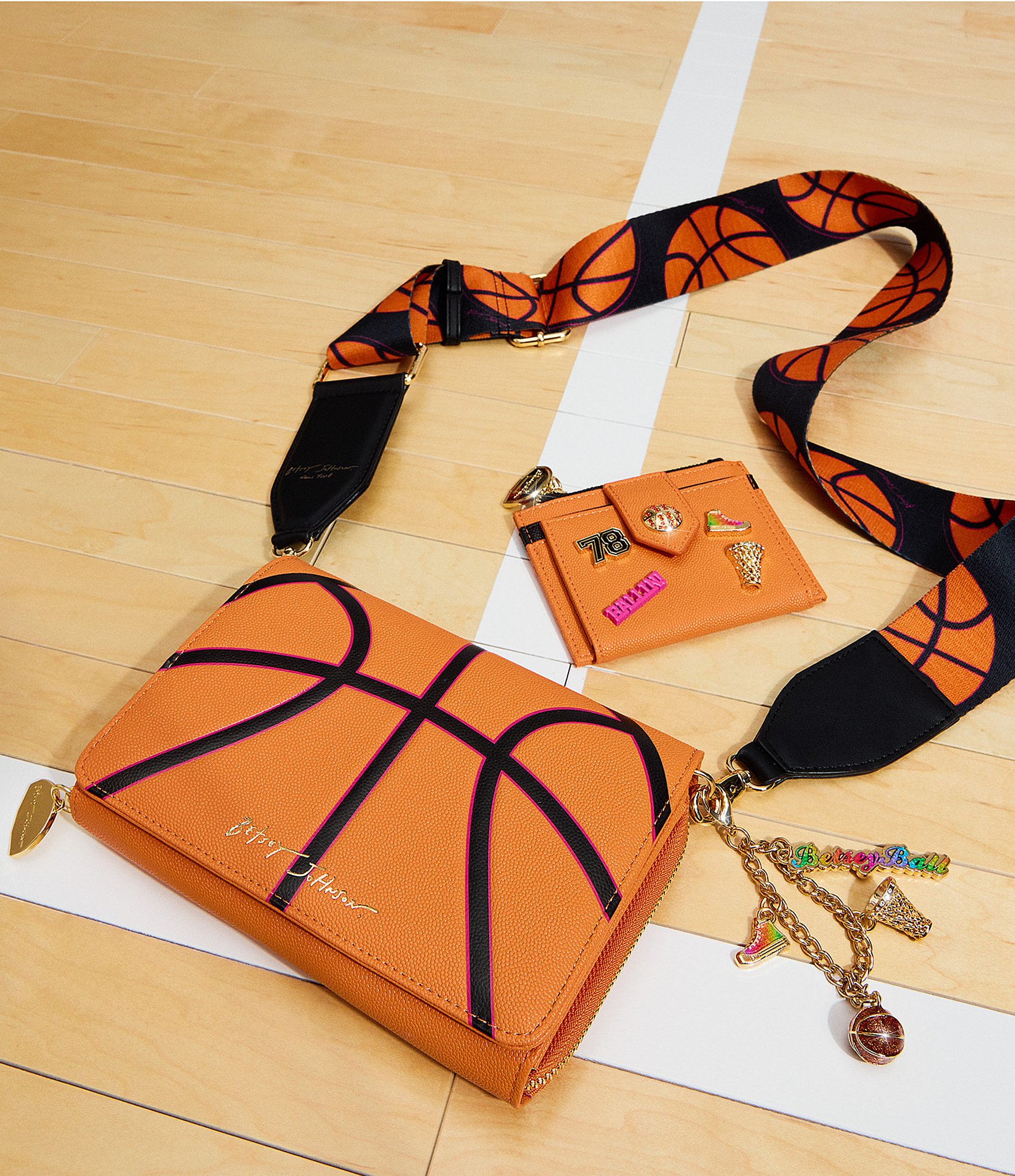Betsey Johnson Game Time Basketball Crossbody Bag