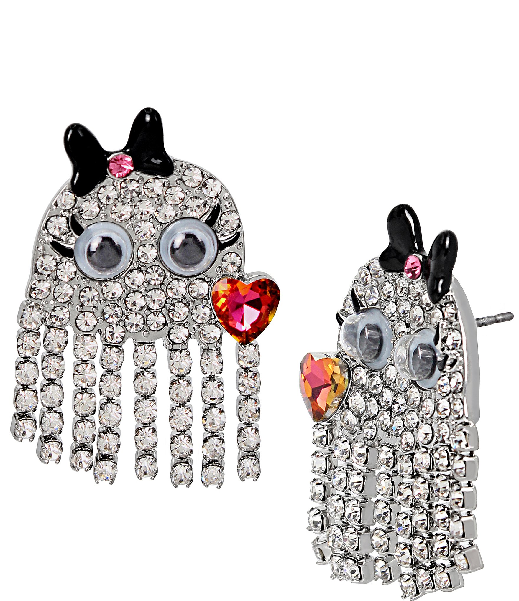 Betsey Johnson Ghost Fringe Drop Earrings | Dillard's