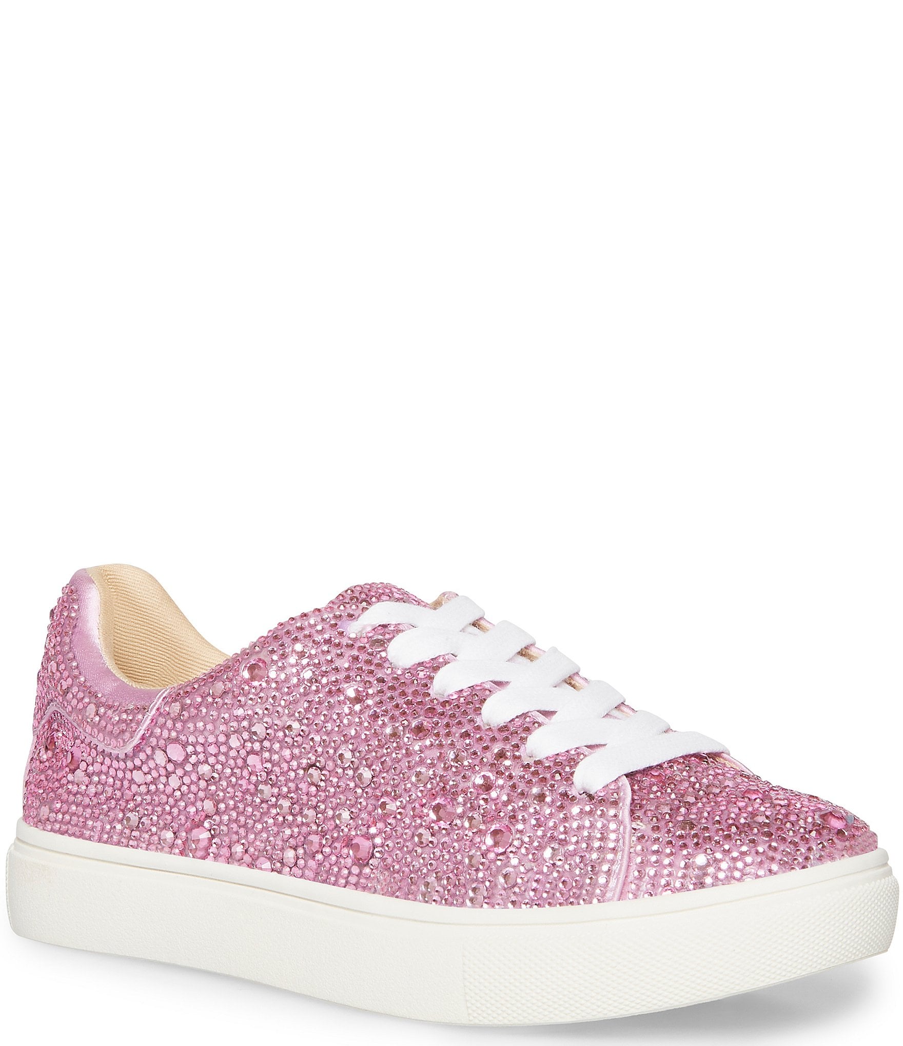 maling Råd Indtil Betsey Johnson Girls' Sidny Rhinestone Embellished Lace-Up Sneakers (Youth)  | Dillard's