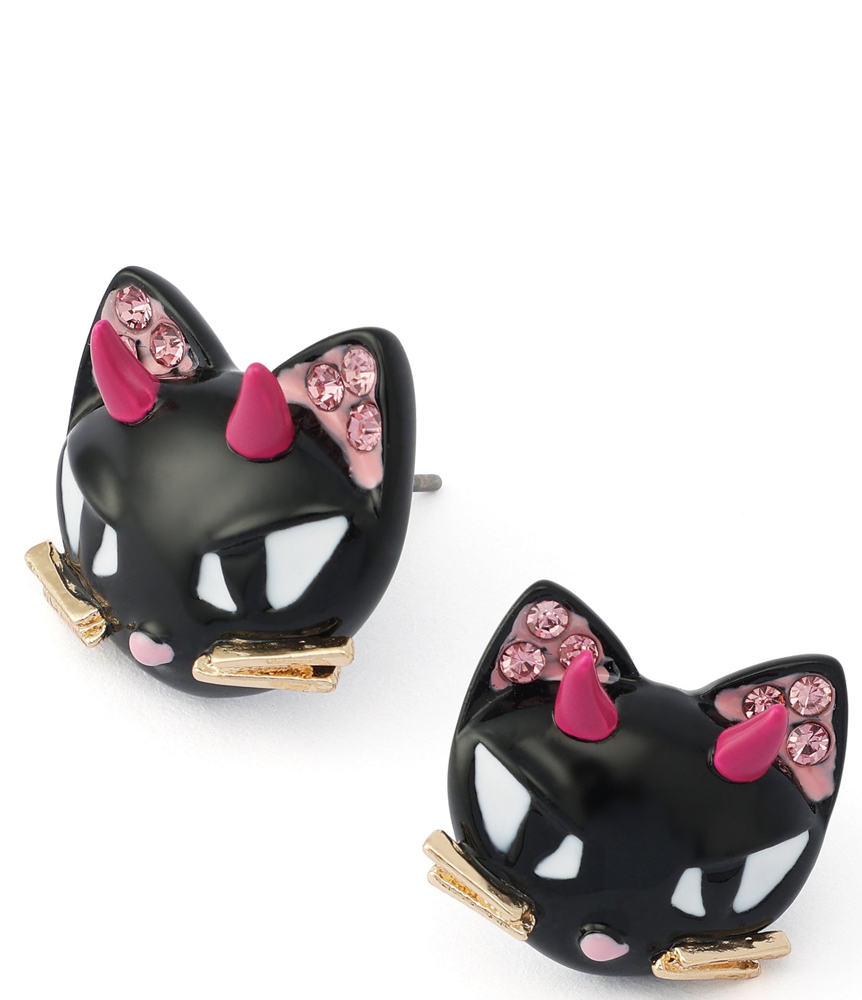 Betsey Johnson Halloween Devil Cat Stud Earrings