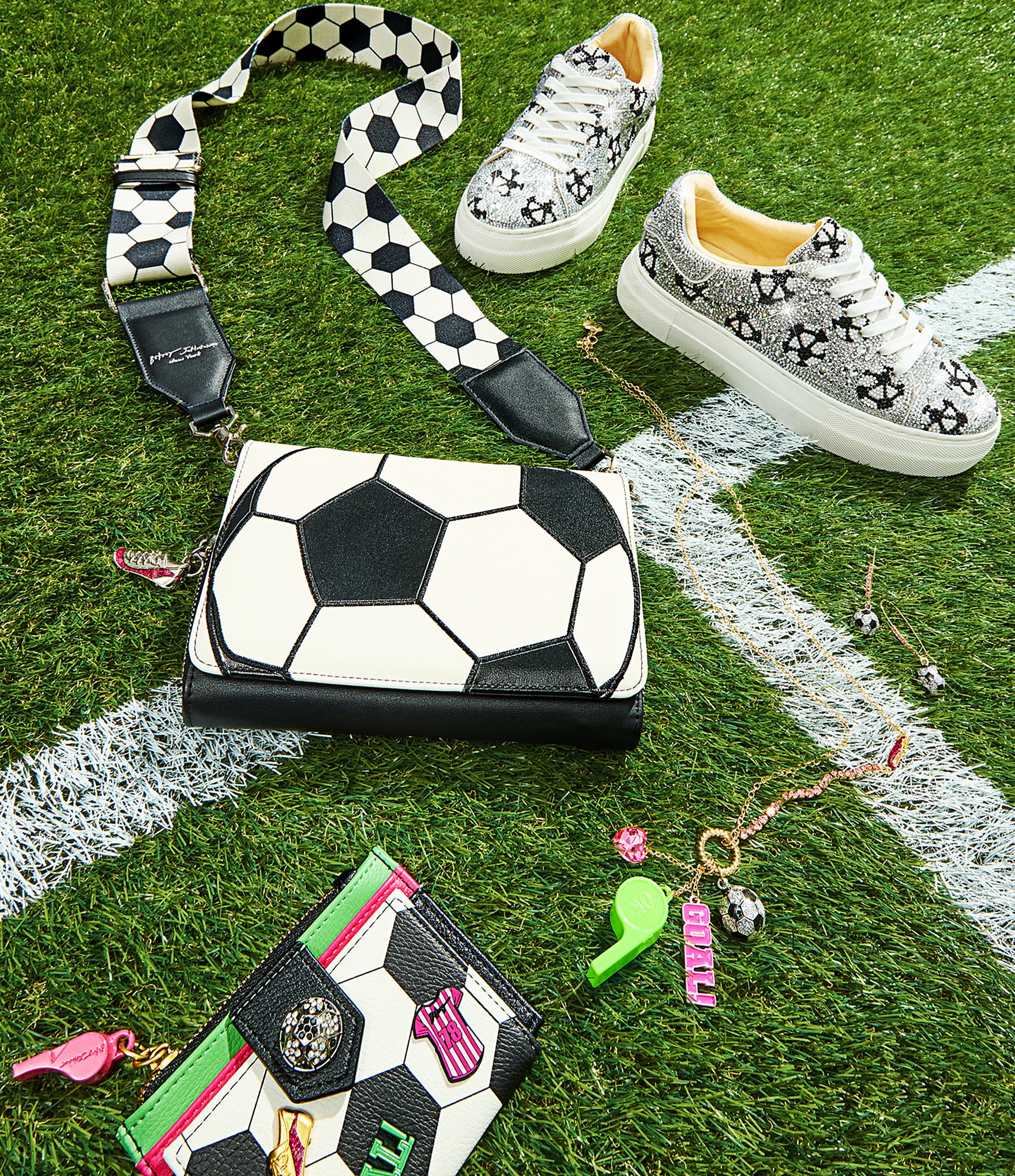 Betsey Johnson Soccer Kickin It Crossbody Wallet