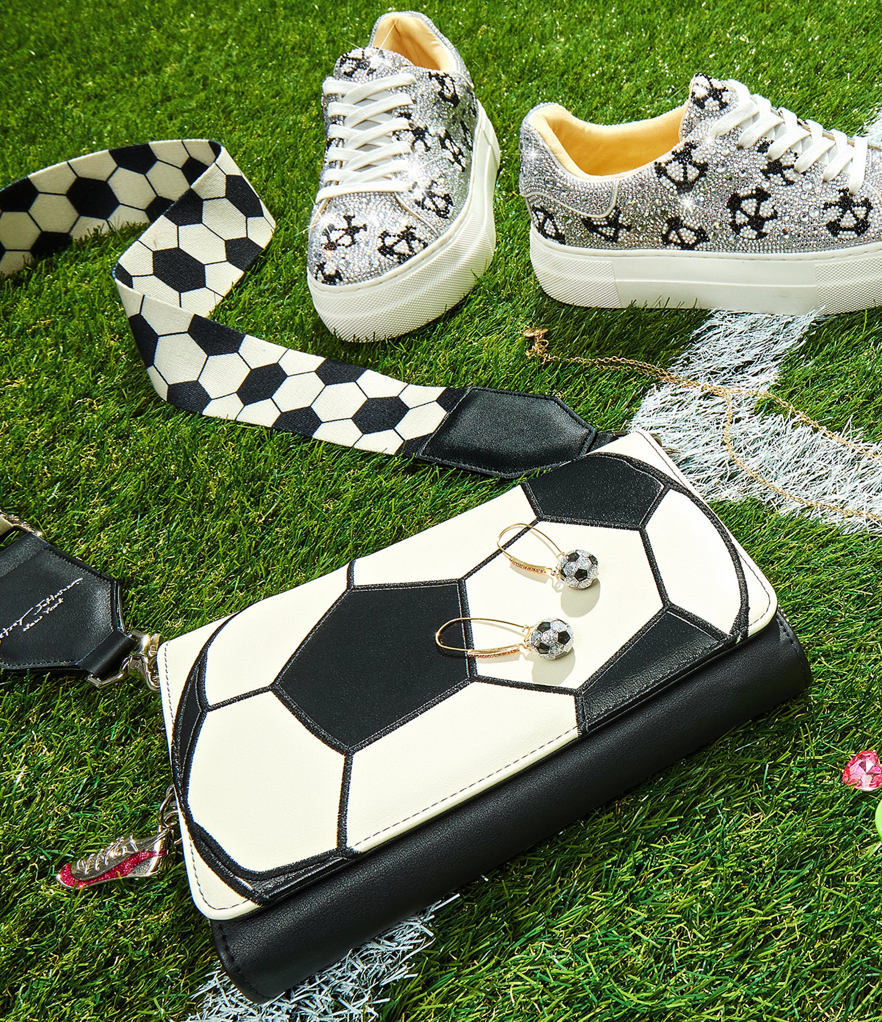 Betsey Johnson Soccer Kickin It Crossbody Wallet