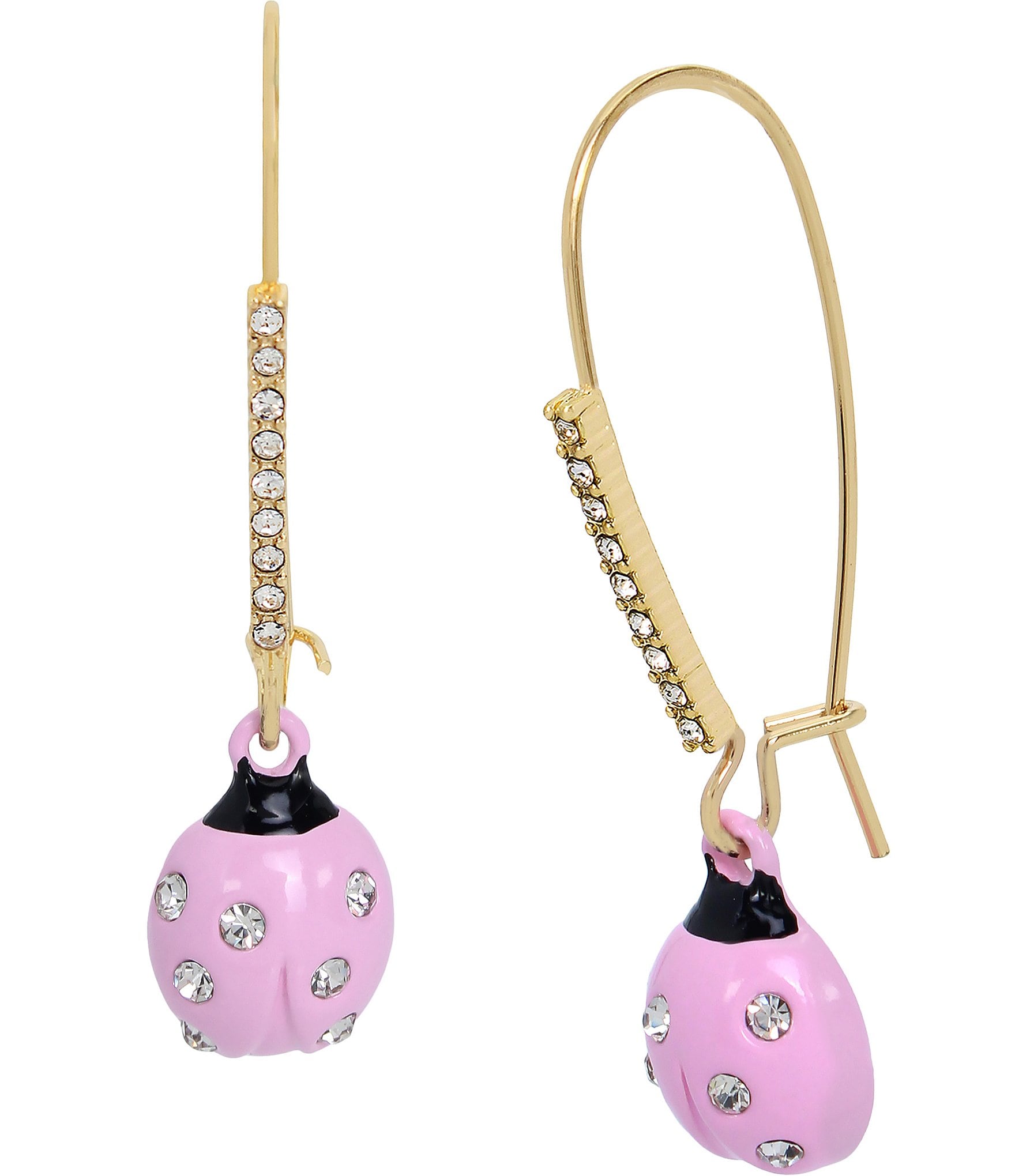 Betsey Johnson Ladybug Rhinestones Dangle Drop Earrings | Dillard's