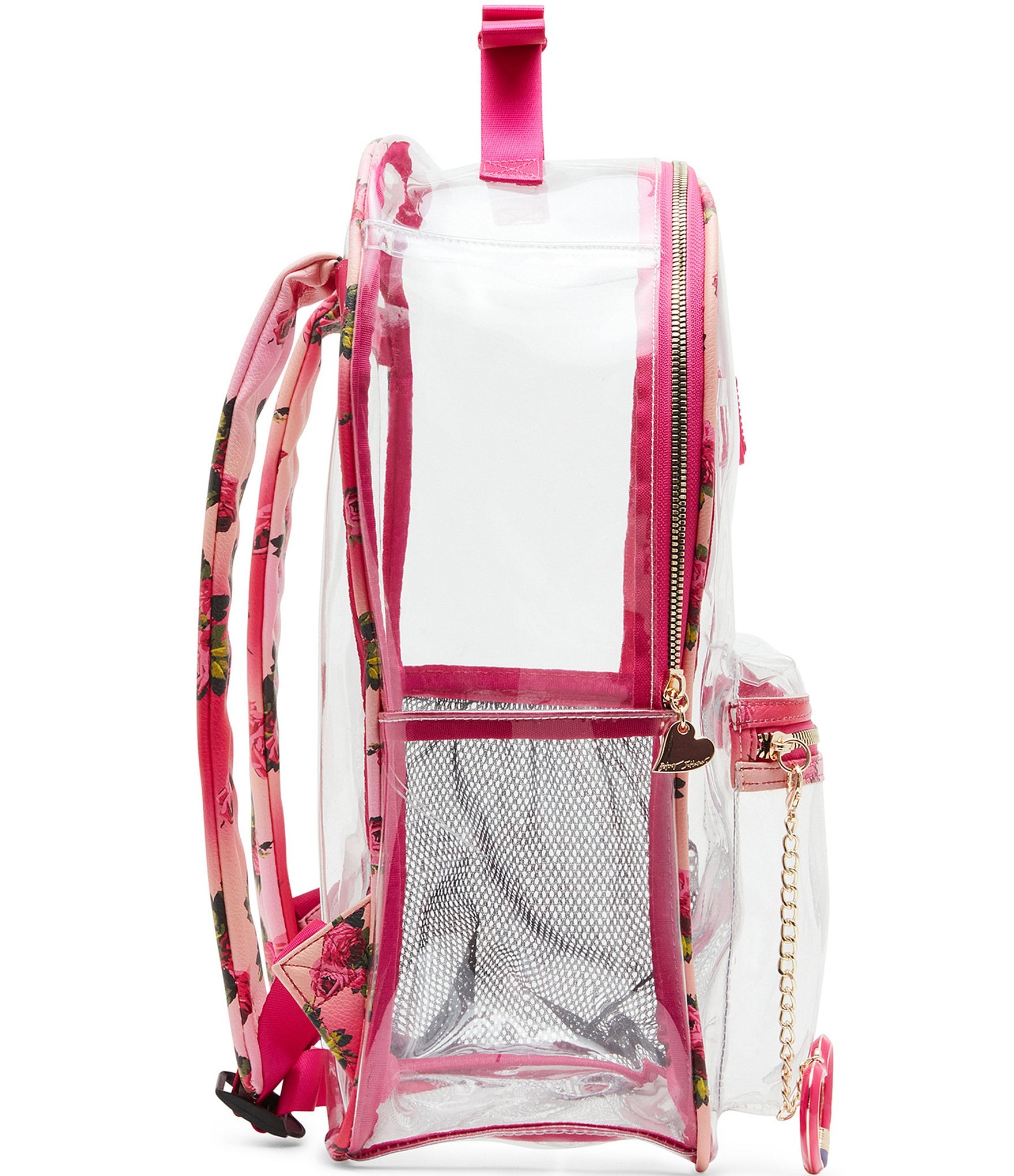 Betsey Johnson Large Pink Floral Clear Backpack The Shops at Willow Bend