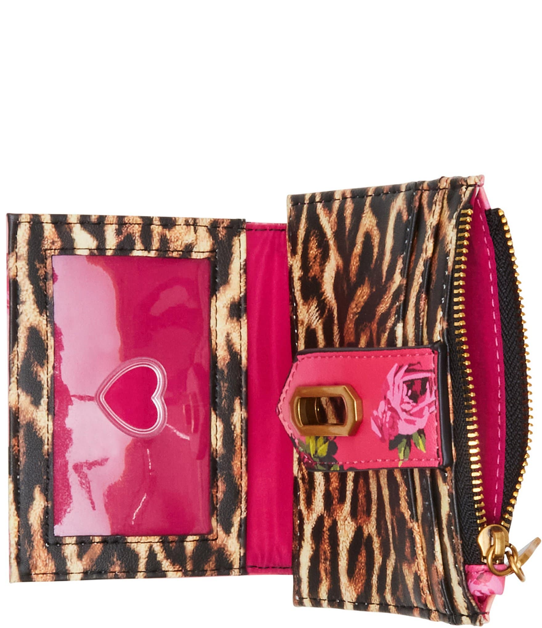 Betsey Johnson Leopard Floral Bifold Wallet