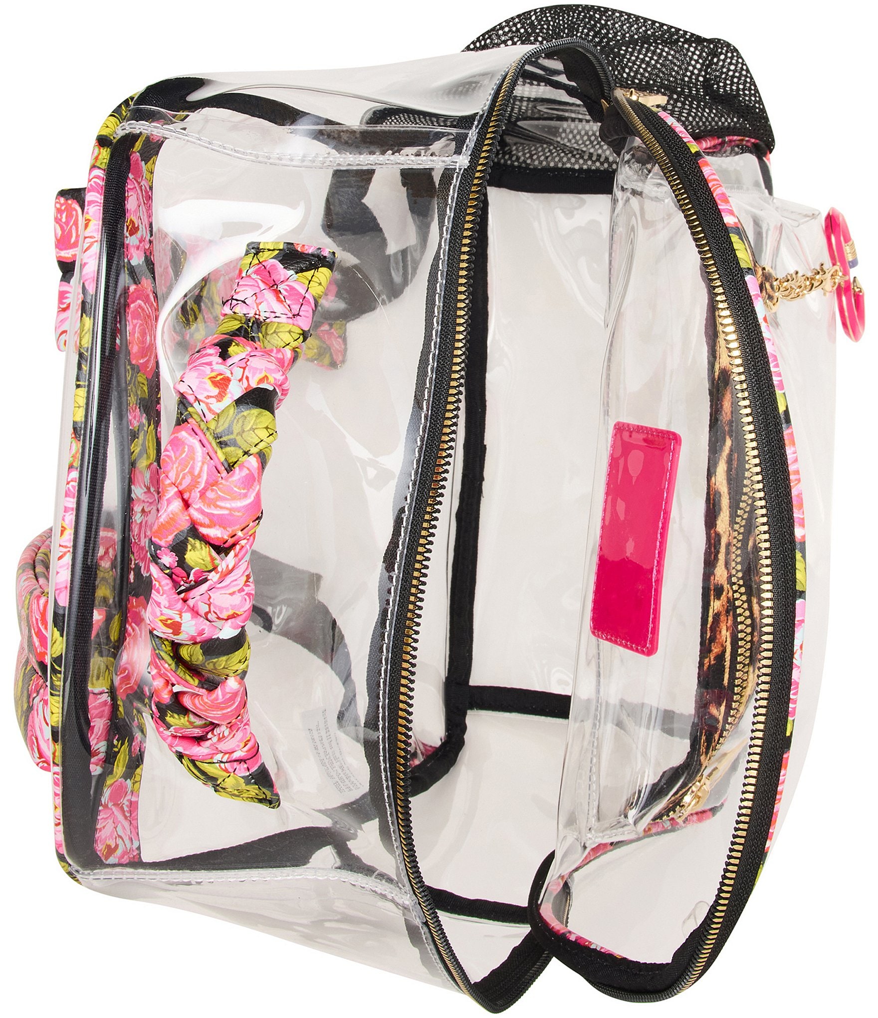 Betsey Johnson Leopard Floral Clear Backpack