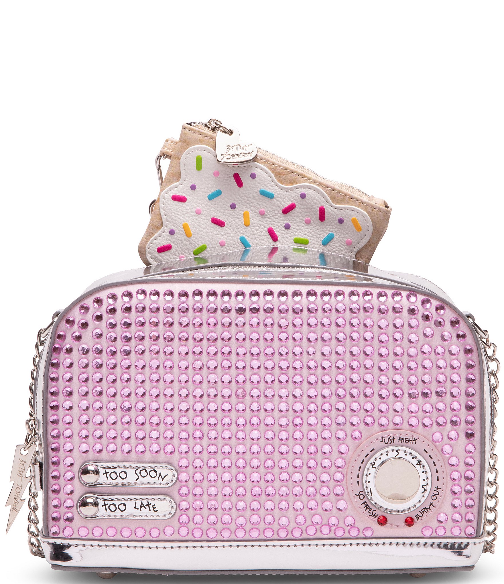 Betsey Johnson Let s Get Toasted Pink Crossbody Bag Dillard s