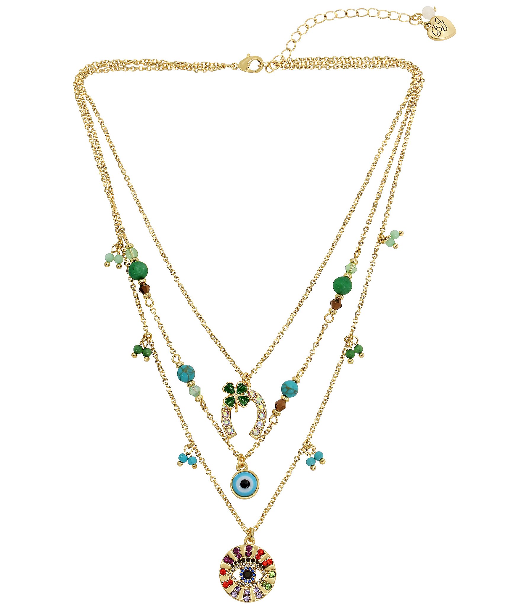 Betsey Johnson Lucky Charm Crystal Layered Necklace | Dillard's