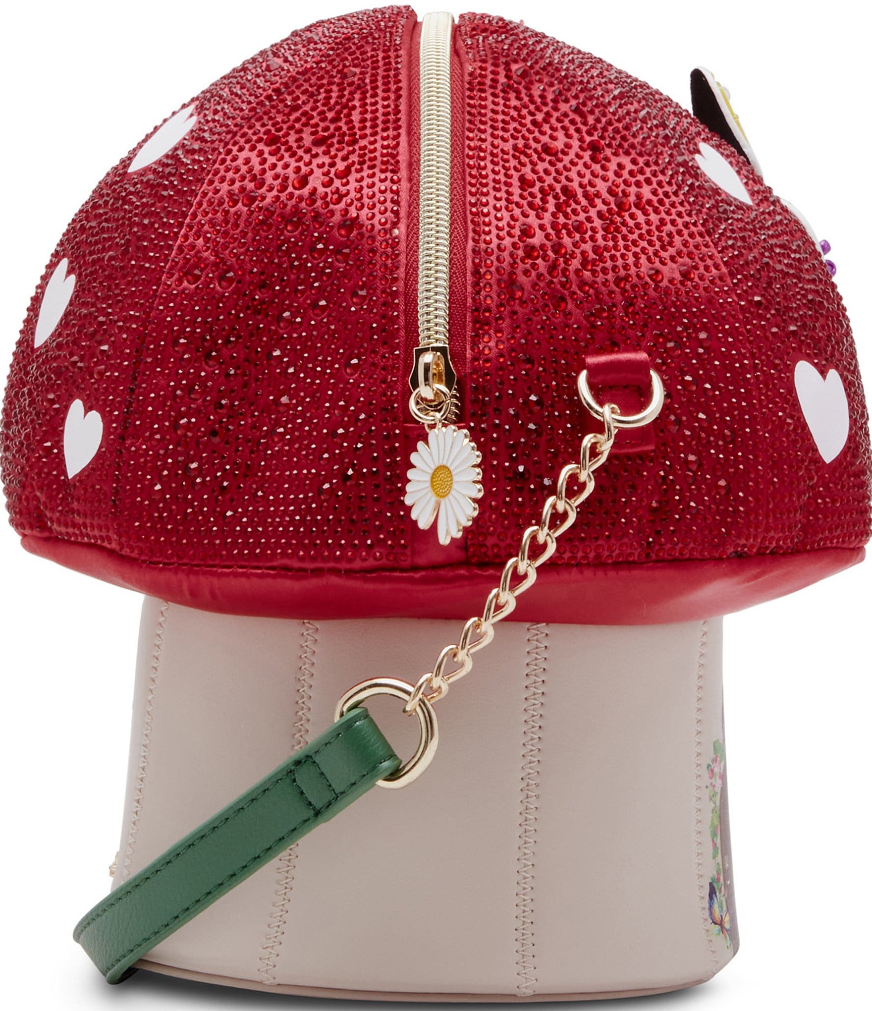 Betsey Johnson Mush Love Rhinestone and Butterfly Embroidered Crossbody Bag