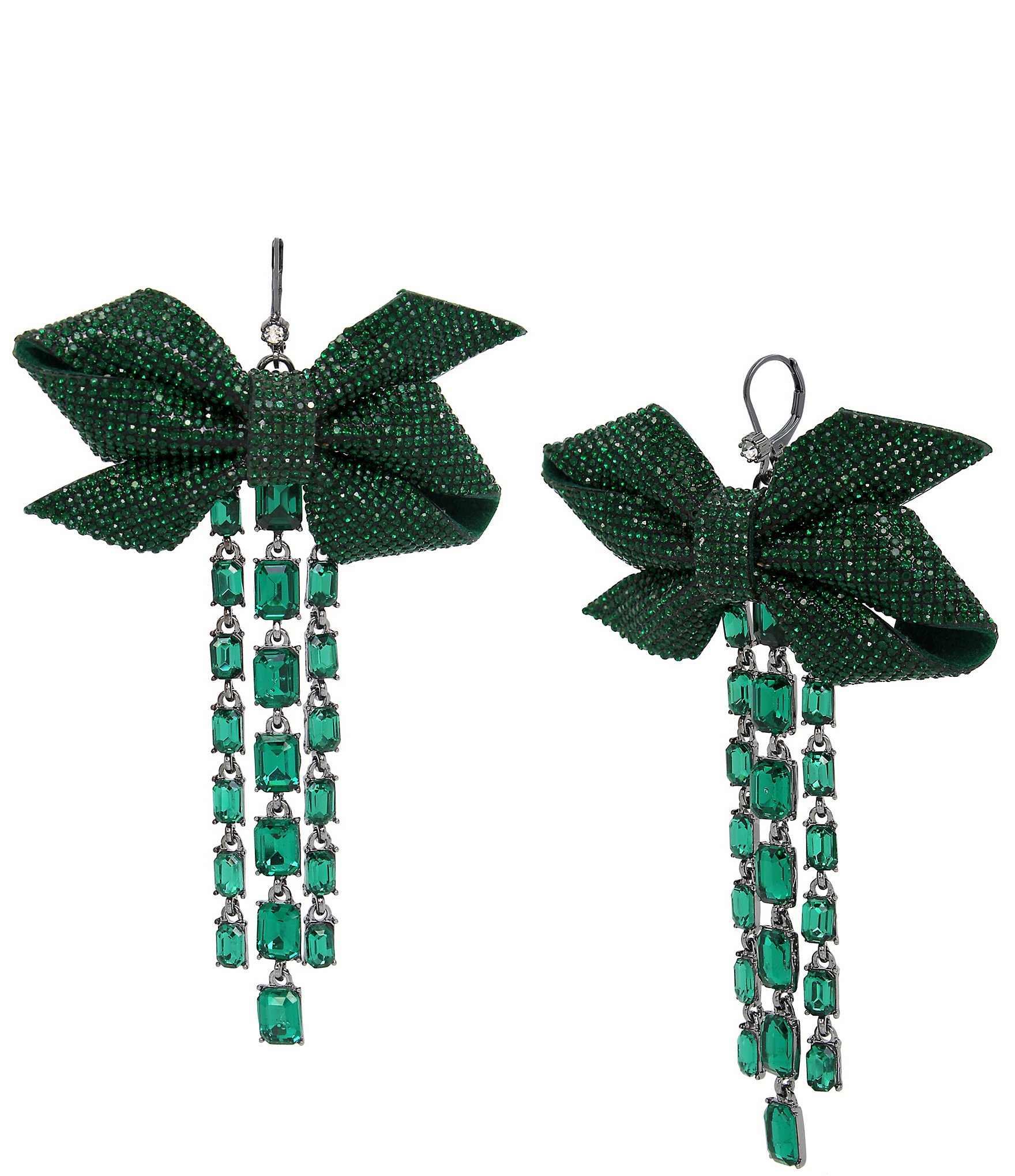 Glenda Emerald Green Rhinestone Earrings