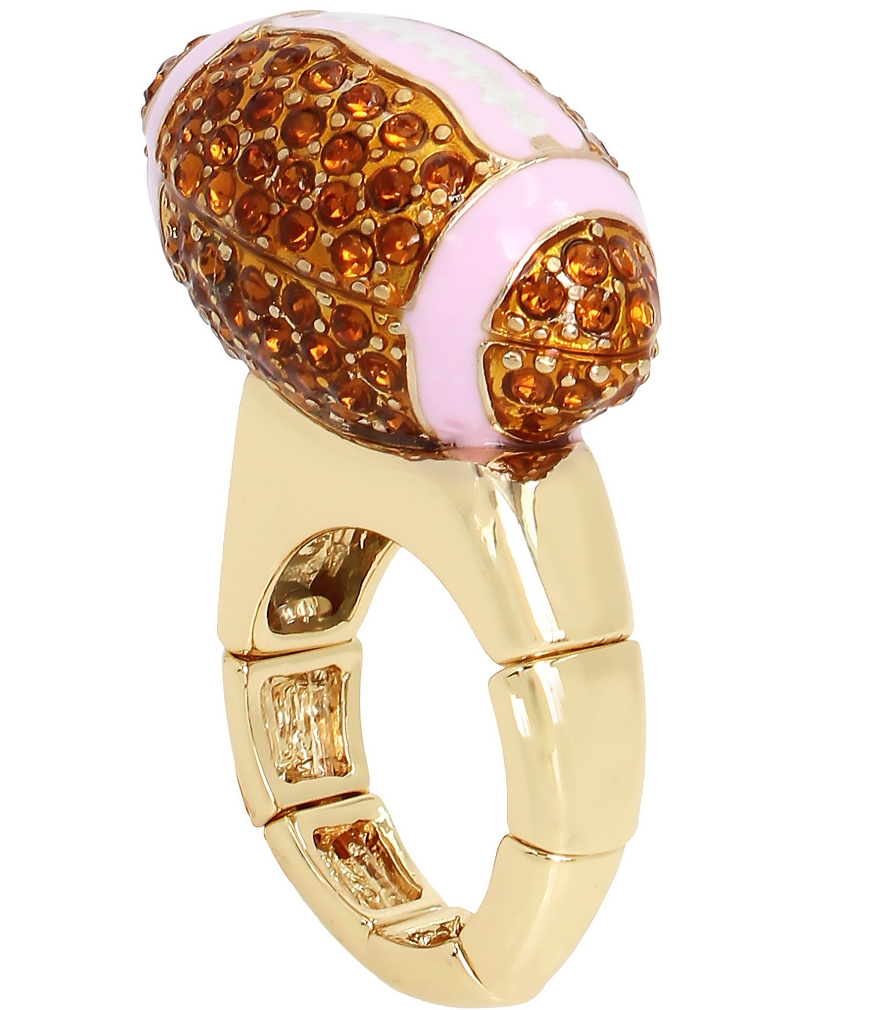 Betsey Johnson Rhinestone Football Cocktail Ring