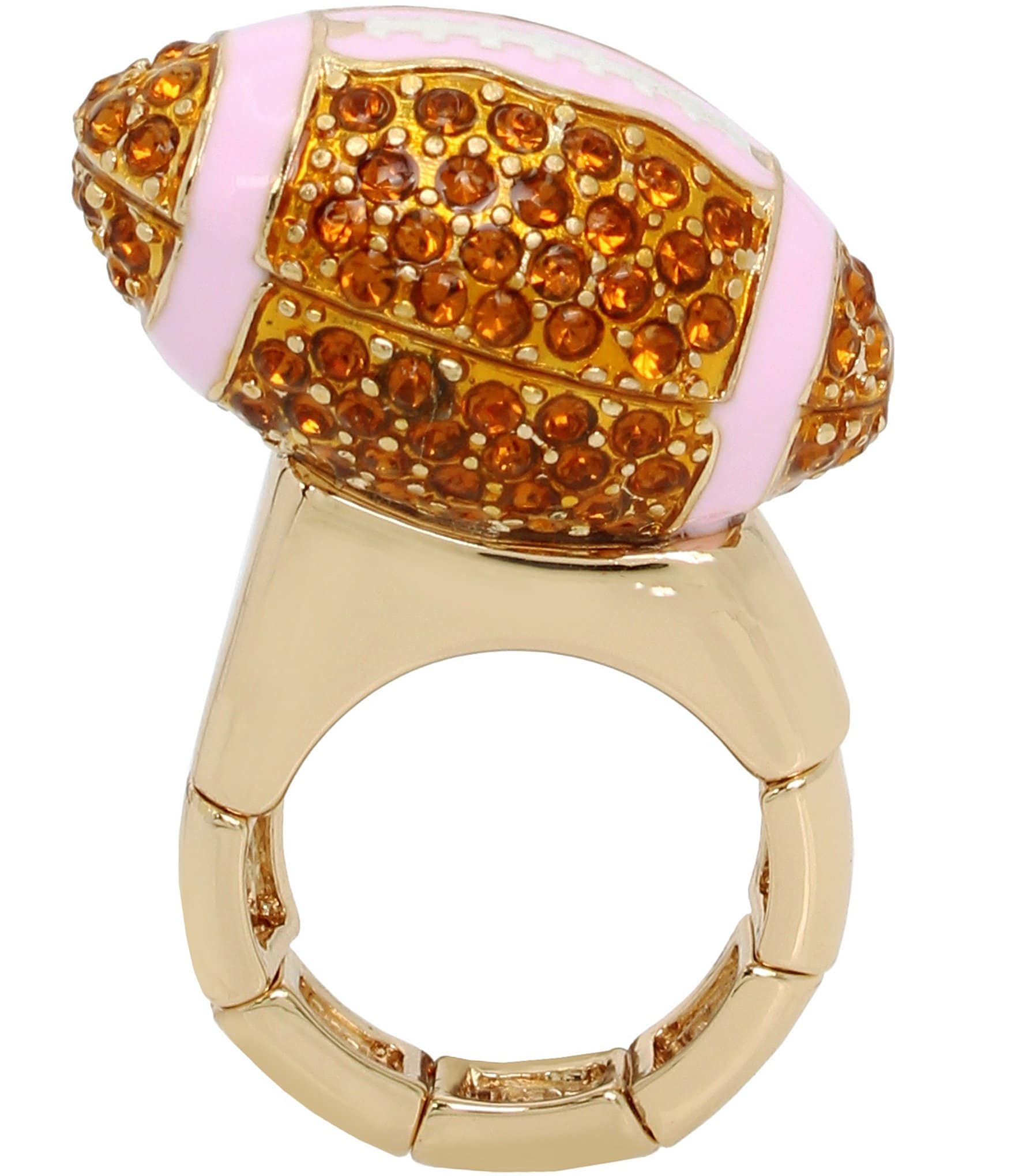 Betsey Johnson Rhinestone Football Cocktail Ring