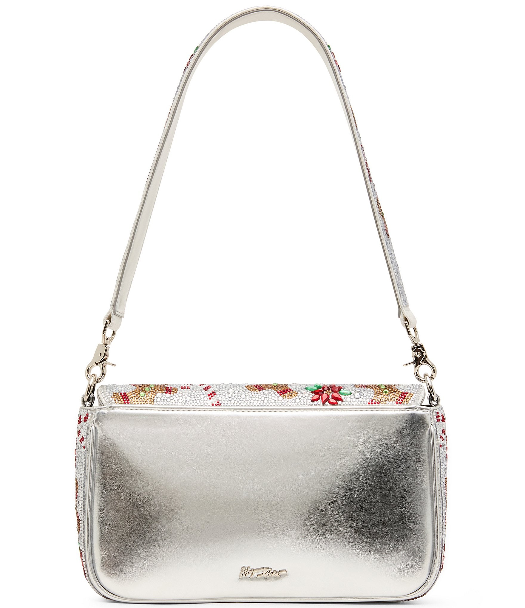 Betsey Johnson Rhinestone Gingerbread Flap Shoulder Bag
