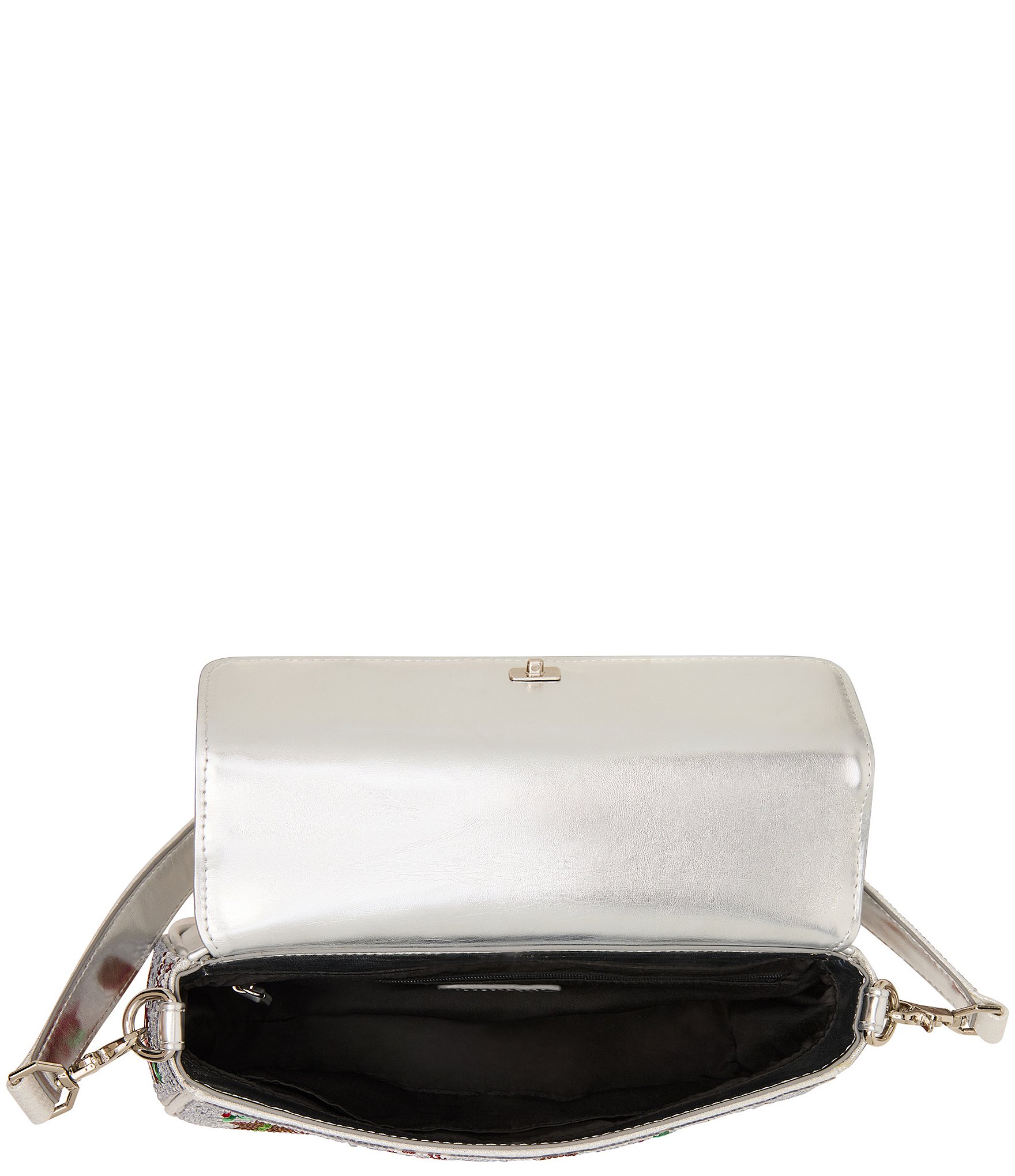 Betsey Johnson Rhinestone Gingerbread Flap Shoulder Bag