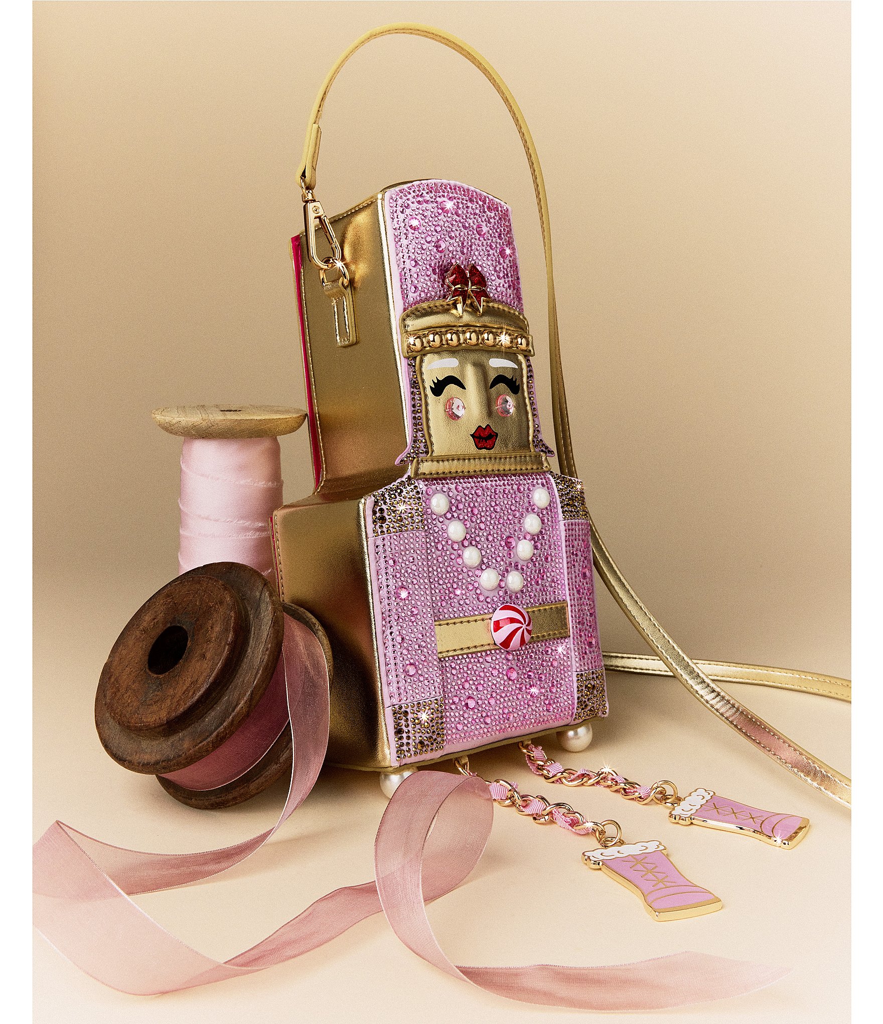 Betsey Johnson Rhinestone Nutcracker Crossbody Bag