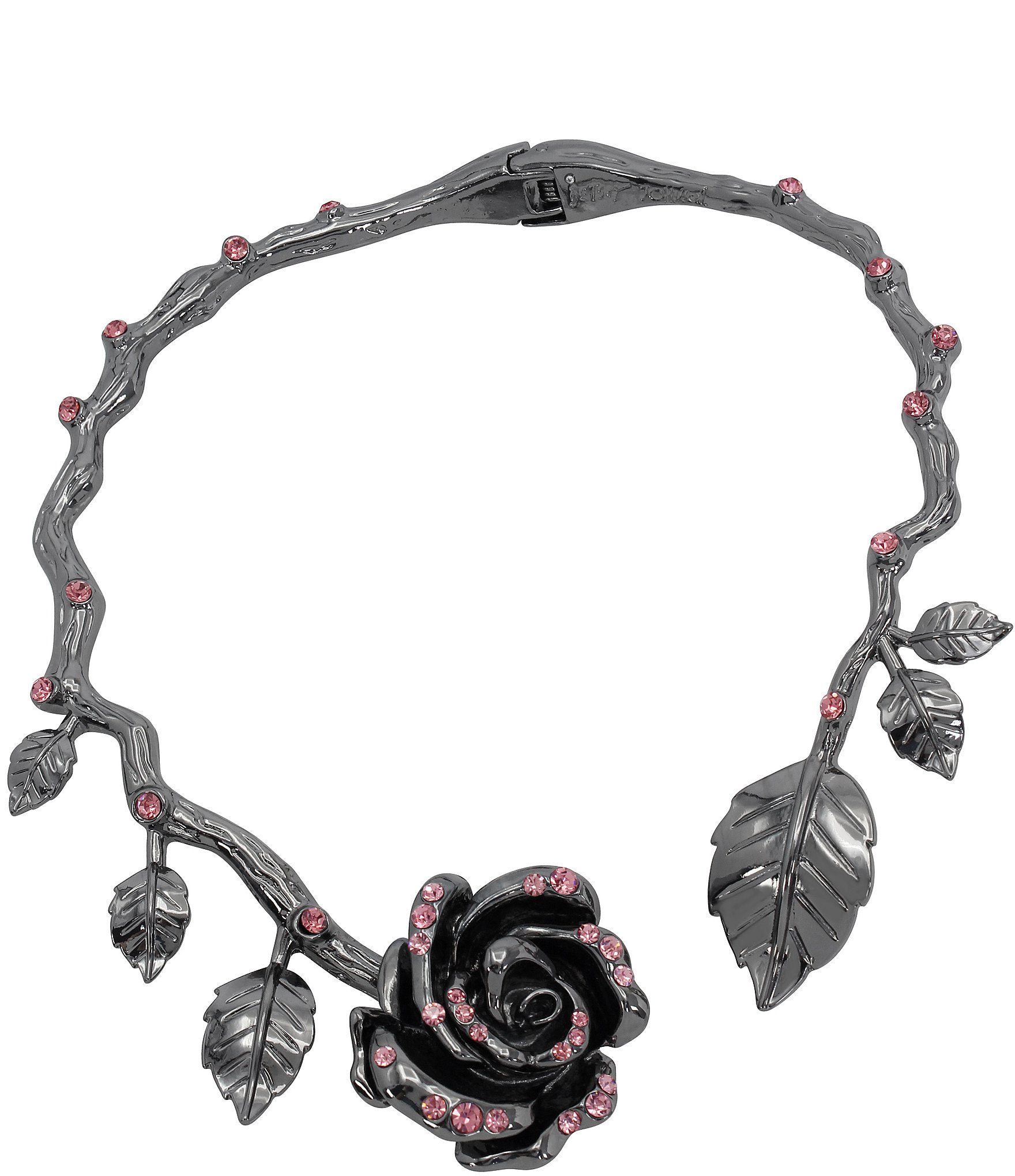 Betsey Johnson Rose Crystal Collar Necklace