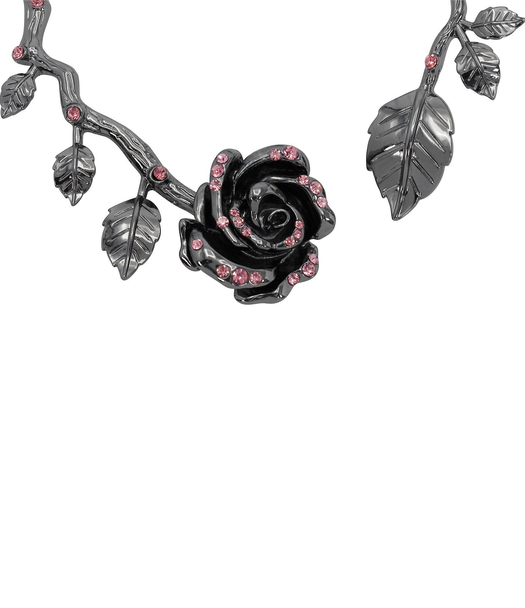 Betsey Johnson Rose Crystal Collar Necklace