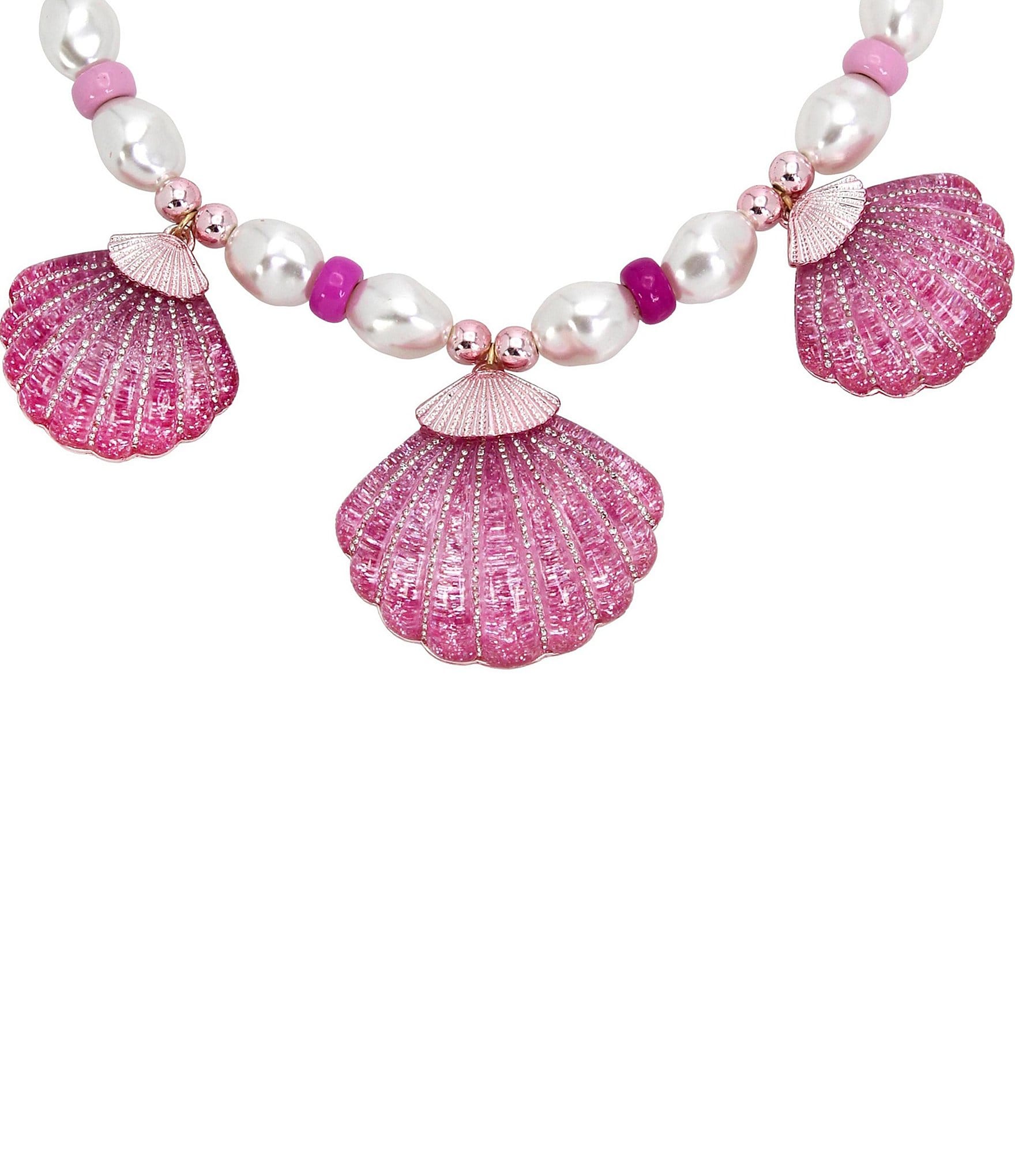 Betsey Johnson Seashell Pearl Bib Statement Necklace