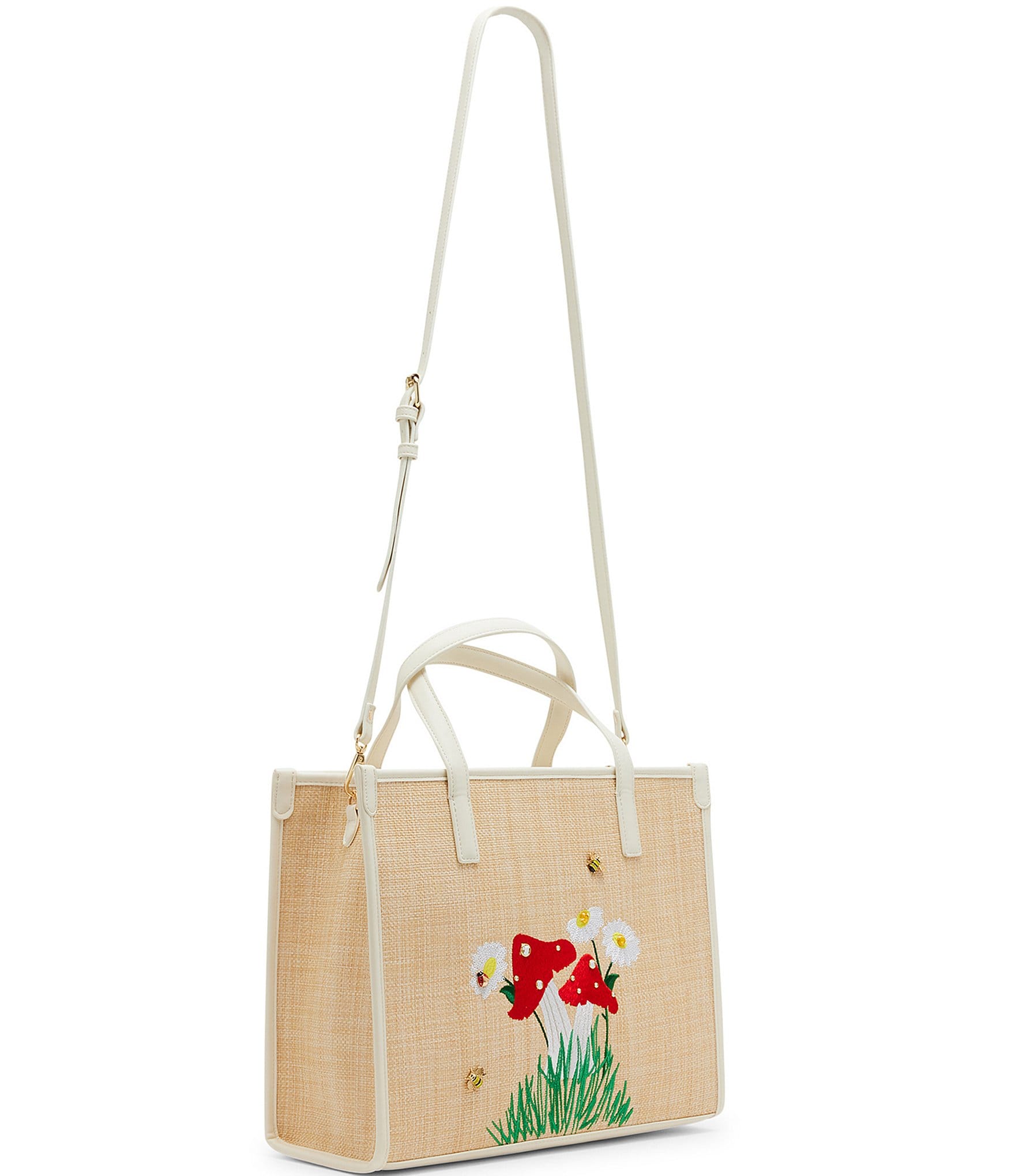 Betsey Johnson Shroomin Straw Shopper Tote Bag