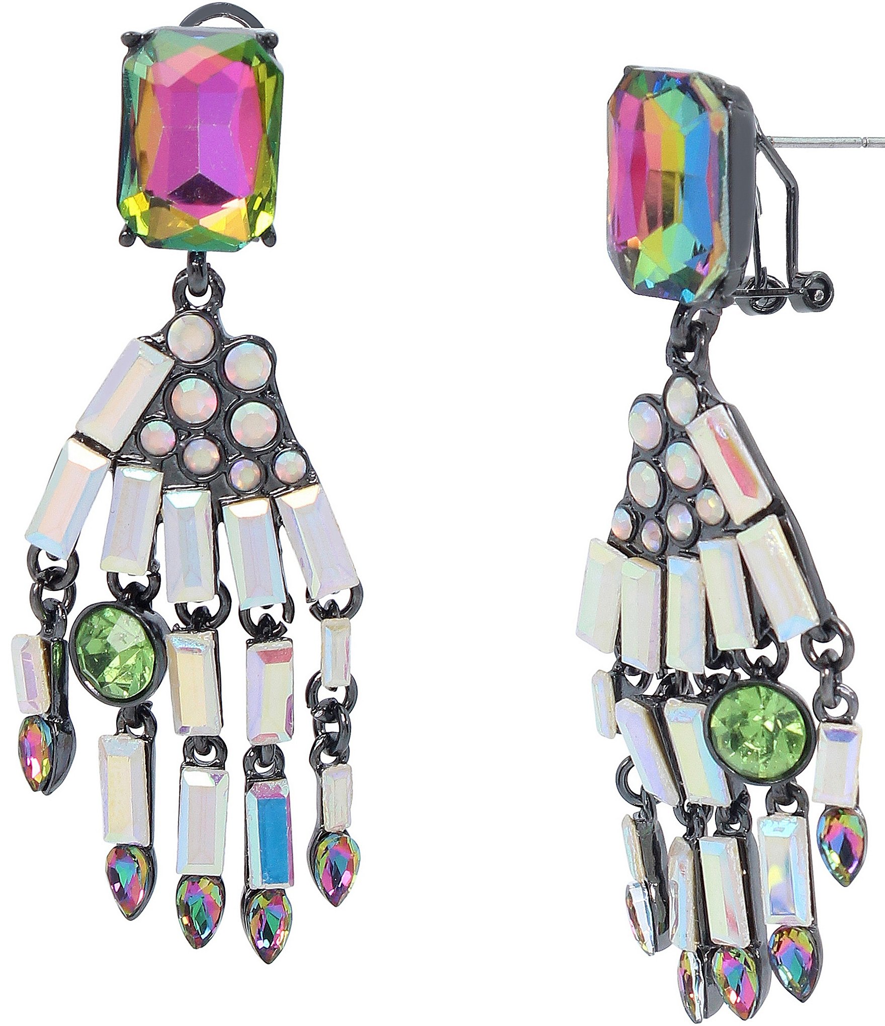 Betsey Johnson Skeleton Hand Rhinestone Statement Drop Earrings