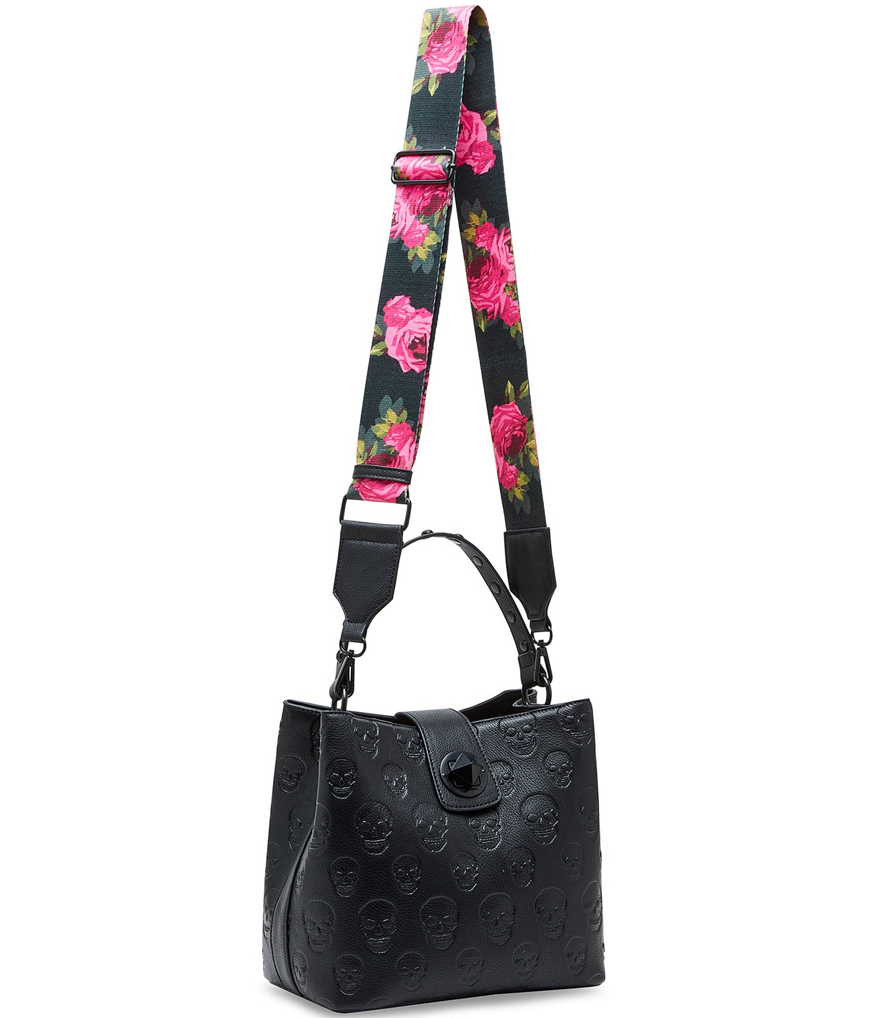 Betsey Johnson Skull Embossed Bucket Bag