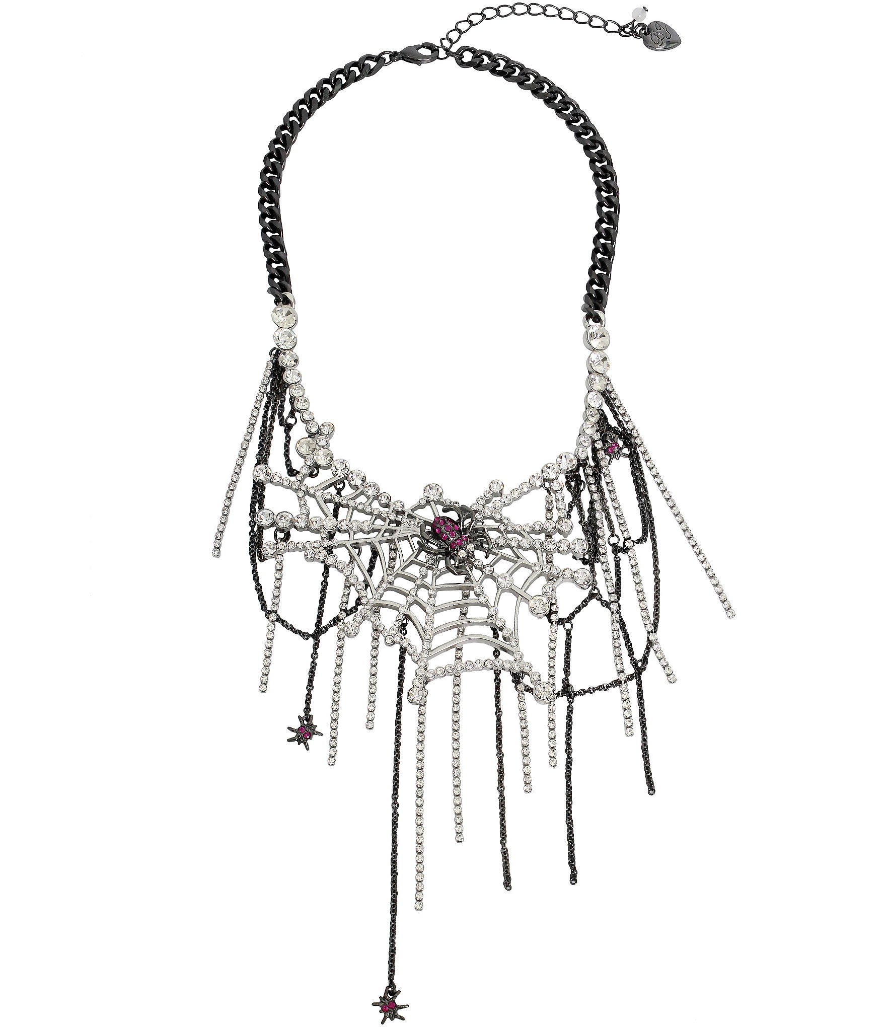 Betsey Johnson Spider Web Crystal Bib Statement Necklace | Dillard's