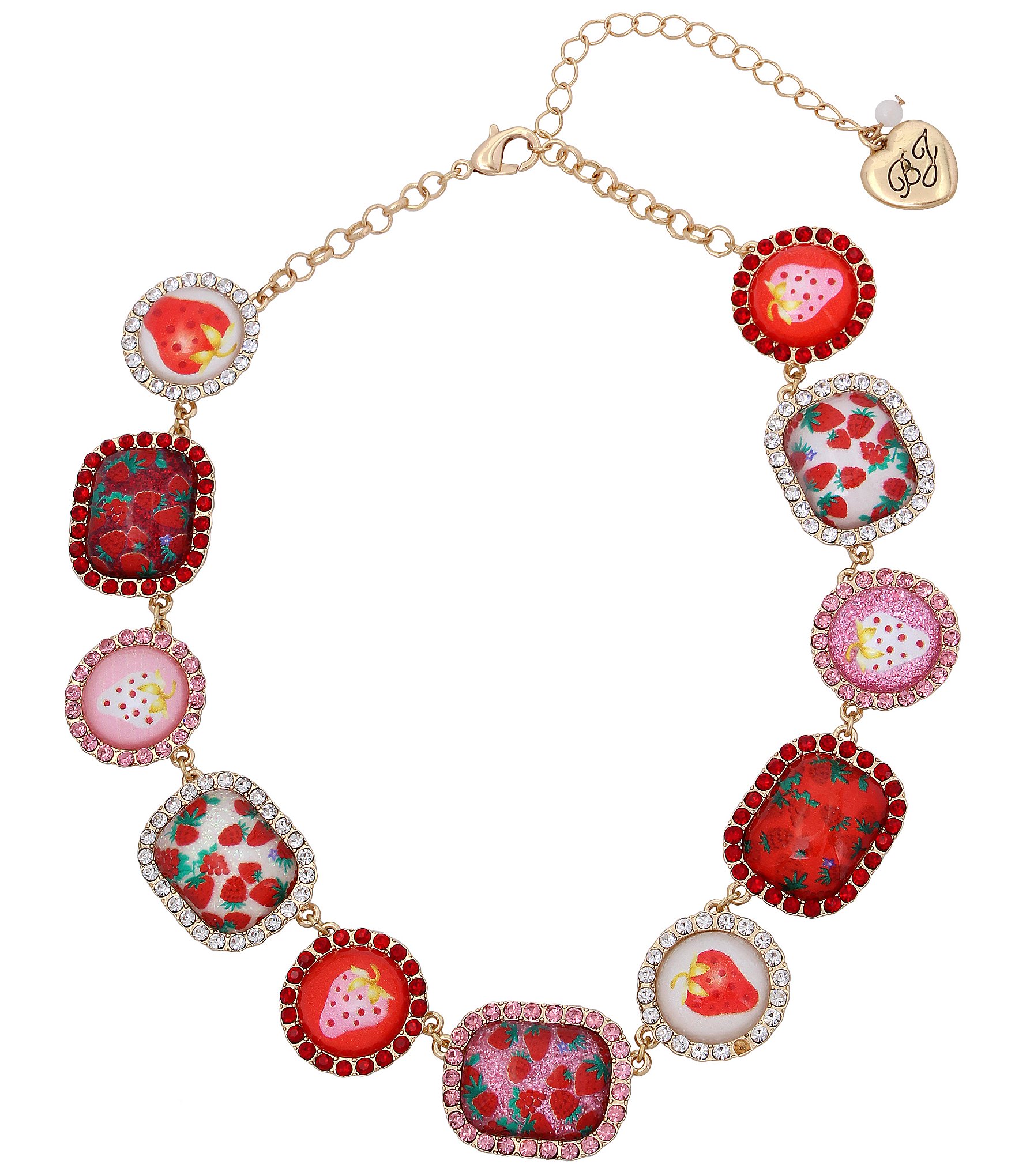 Betsey Johnson Nwt Strawberry Frontal Statement Necklace