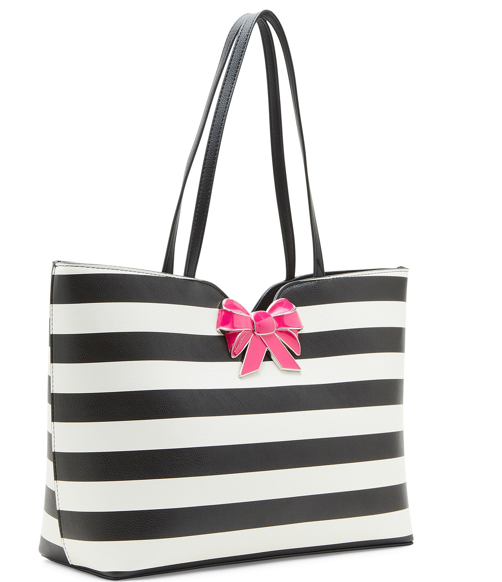 Betsey Johnson Striped Bow Tote Bag