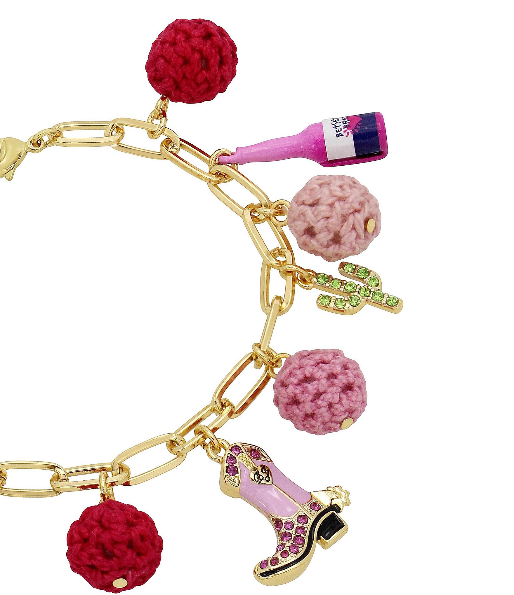 Betsey Johnson Sugar Skull Charm Bracelet