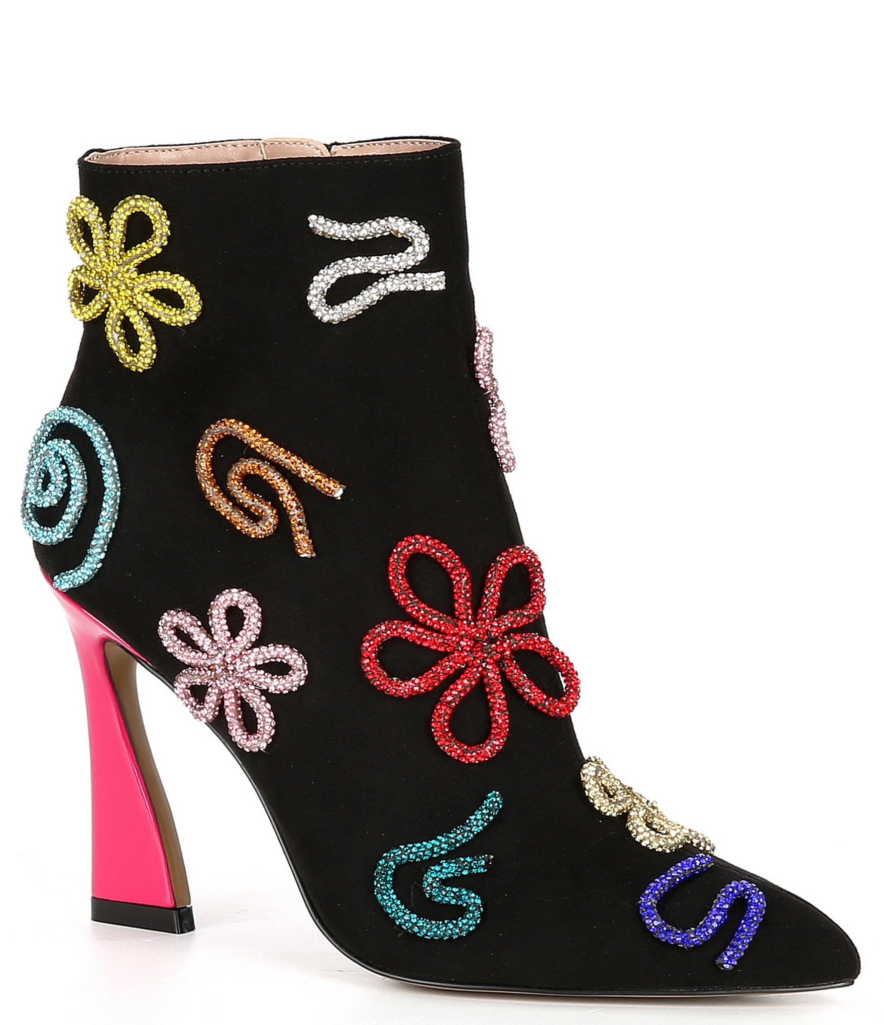 Betsey Johnson Sylvia Rhinestone 3-D Squiggle Booties | Dillard's