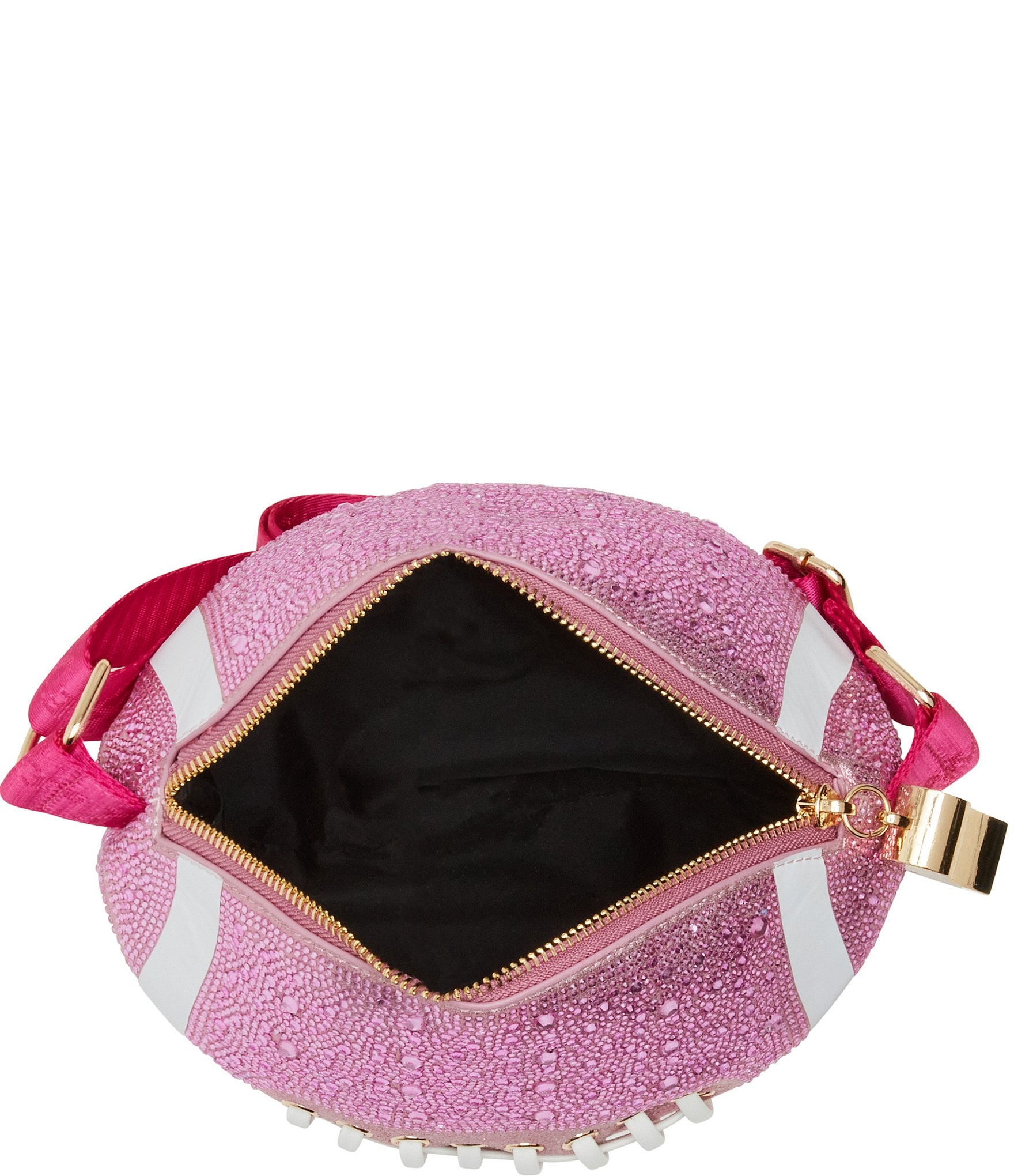 Betsey Johnson Tackle Me Rhinestone Football Sling Crossbody Bag