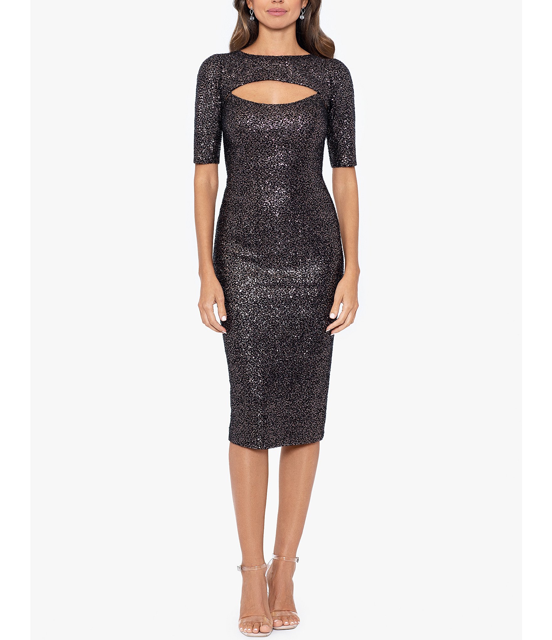 Betsy & adam 2025 sequined bodycon dress