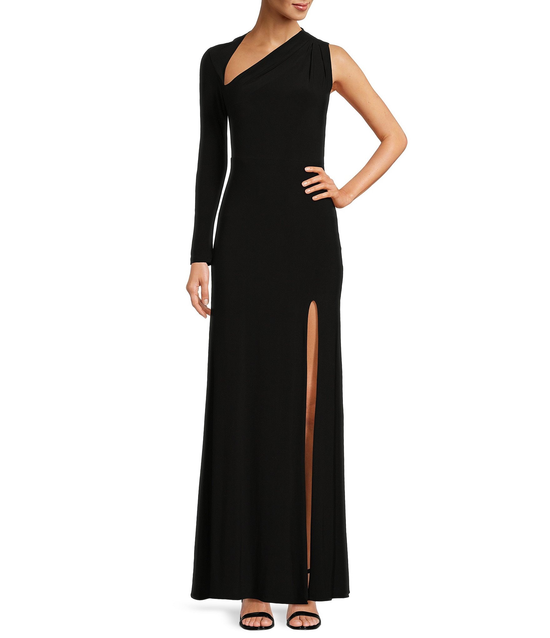 Betsy and adam one shoulder a line sales gown