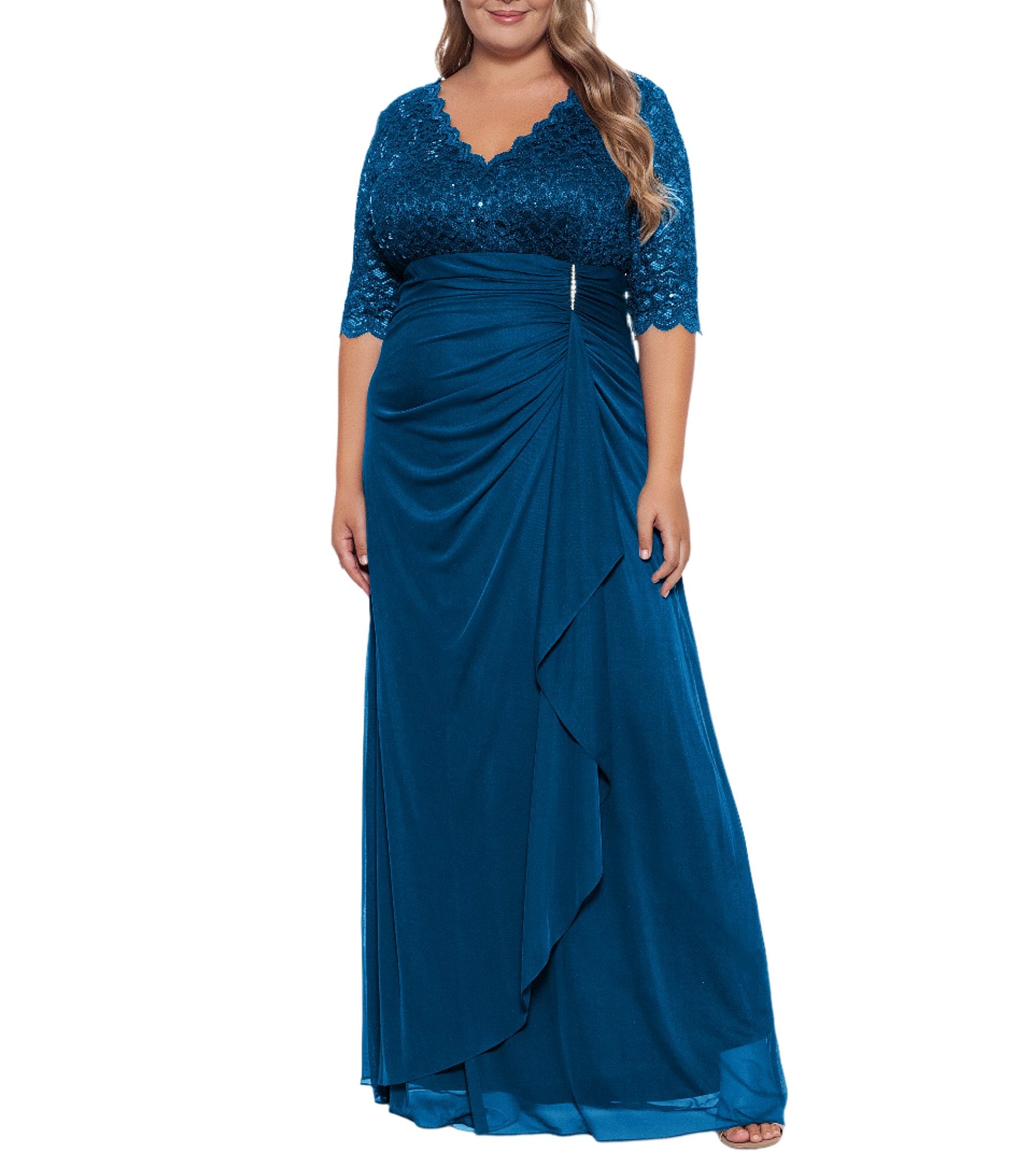 cold shoulder lace sleeve bodycon velvet formal party maxi dresses Long Velvet Formal Dress with V-Neck