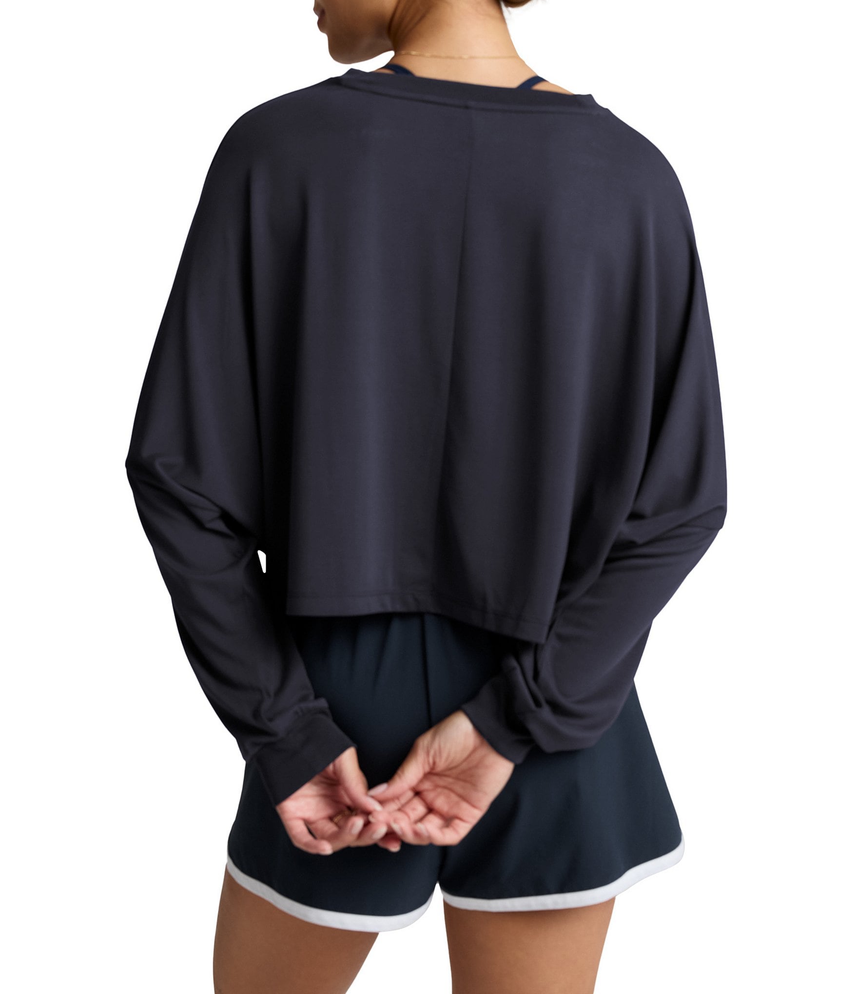 Beyond Yoga Studio Luxe Crew Neck Long Sleeve Cropped Tee