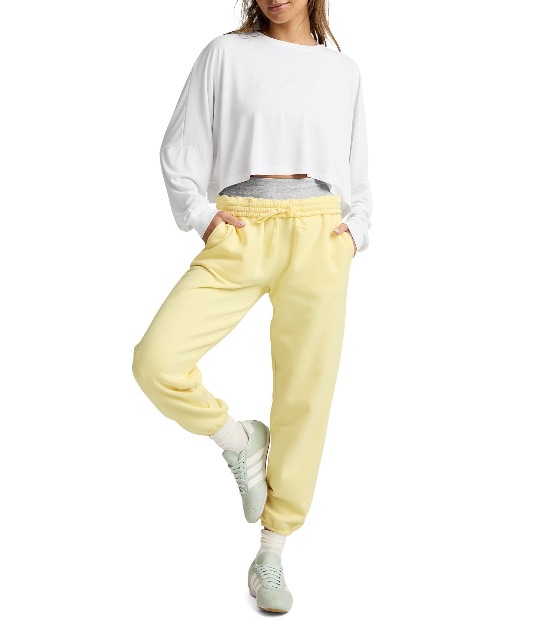 Beyond Yoga Studio Luxe Crew Neck Long Sleeve Cropped Tee