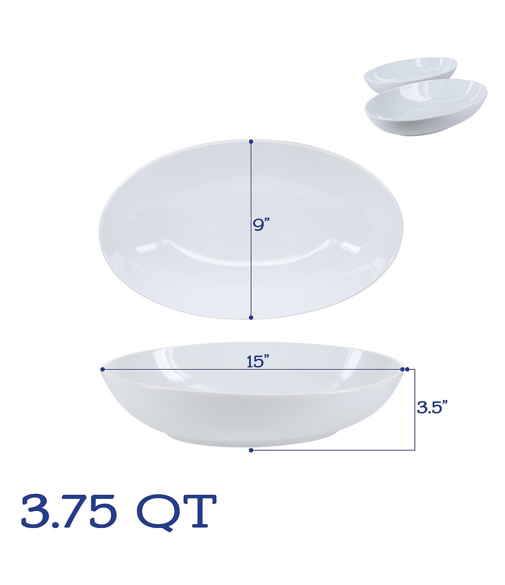 BIA Cordon Bleu Classic Collection Oval Serving Bowl, Set of 2