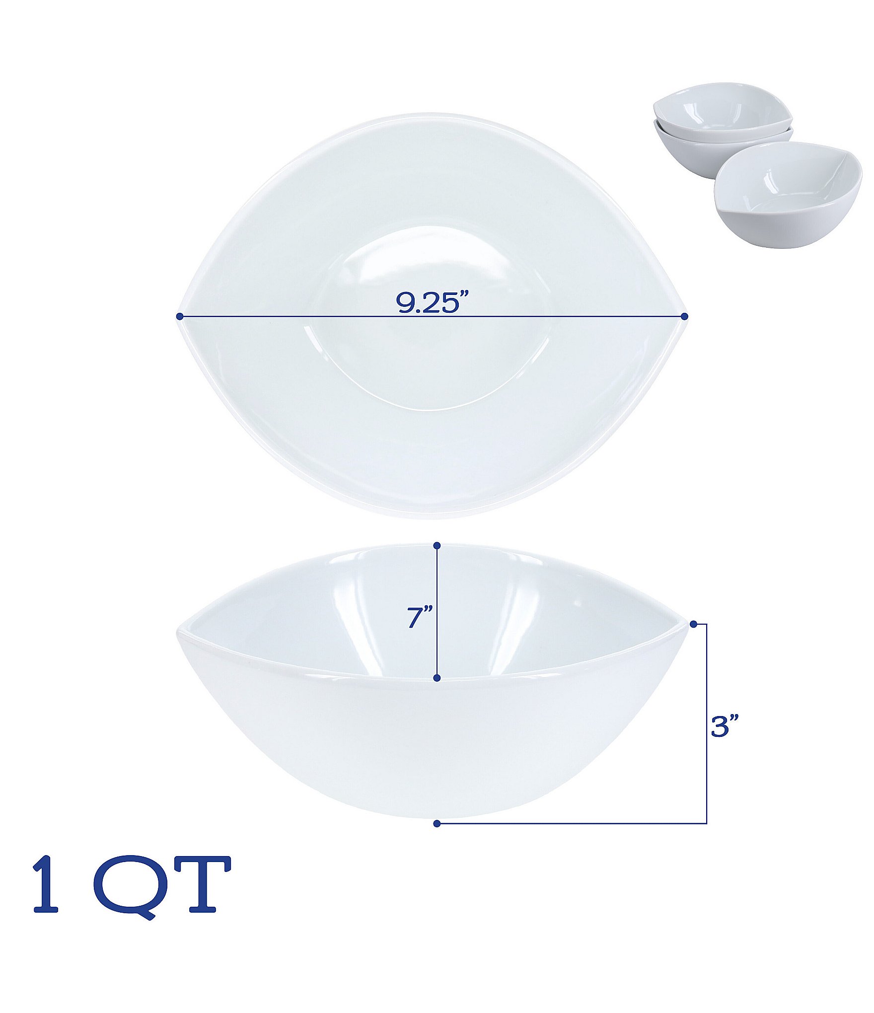 BIA Cordon Bleu Classic Collection Split Oval Serving Bowl, Set of 3