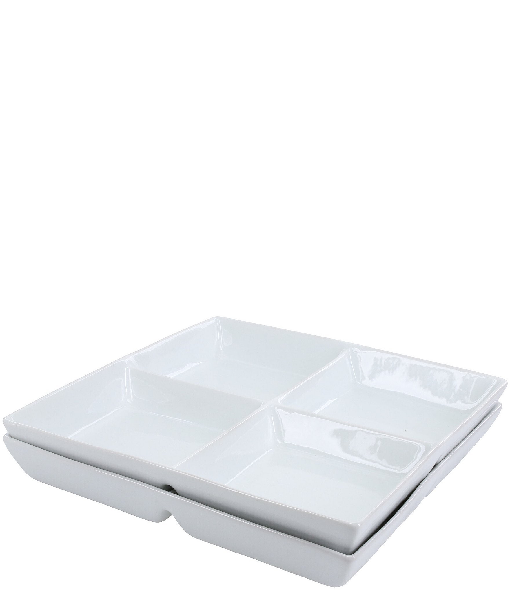 BIA Cordon Bleu Classic Collection Square Divided Serving Dish, Set of 2