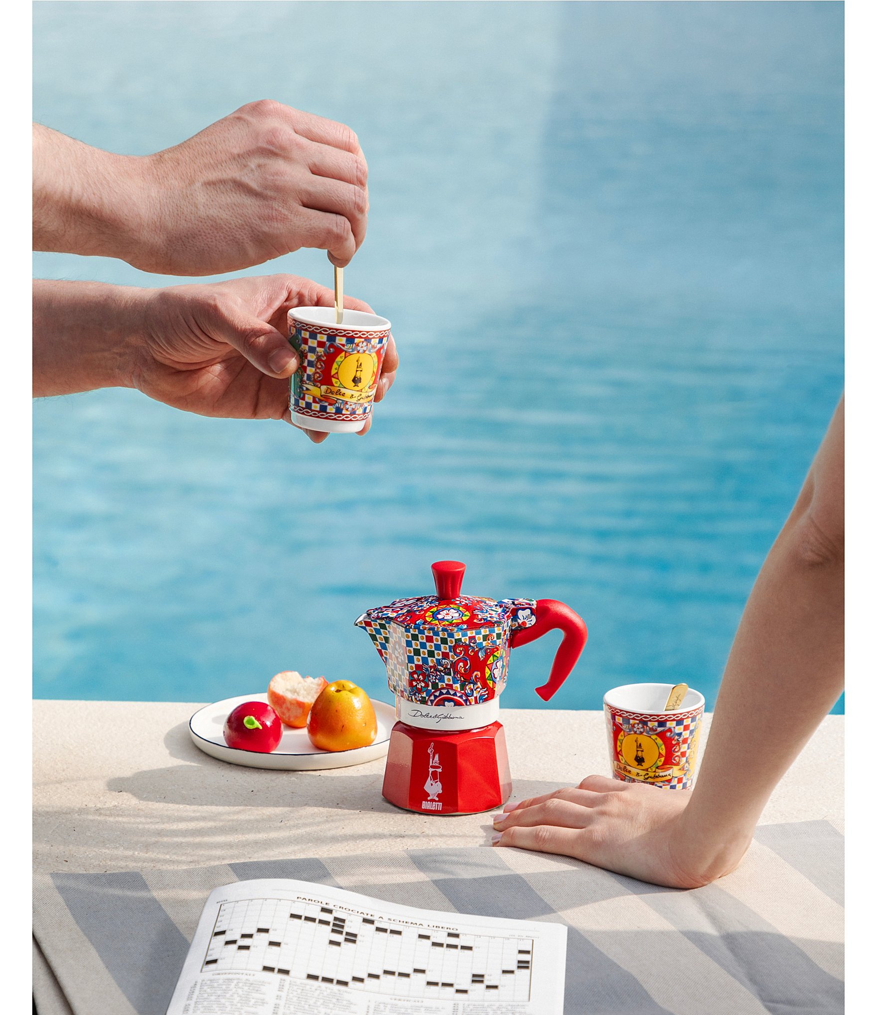 Bialetti x Dolce & Gabbana Sicilian Cart Moka Express Coffee Maker Boxed Set, 2 Cup