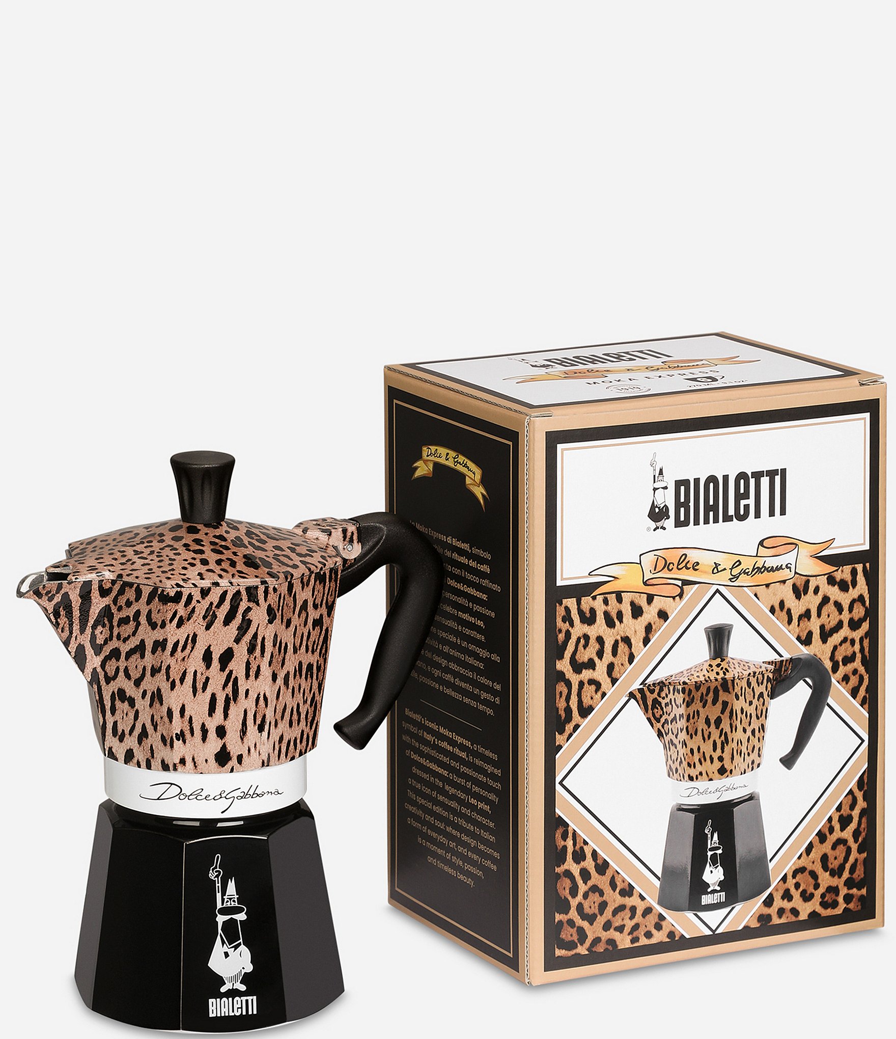 Bialetti x Dolce & Gabbana Leopardo Moka Express Coffee Maker, 6 Cup