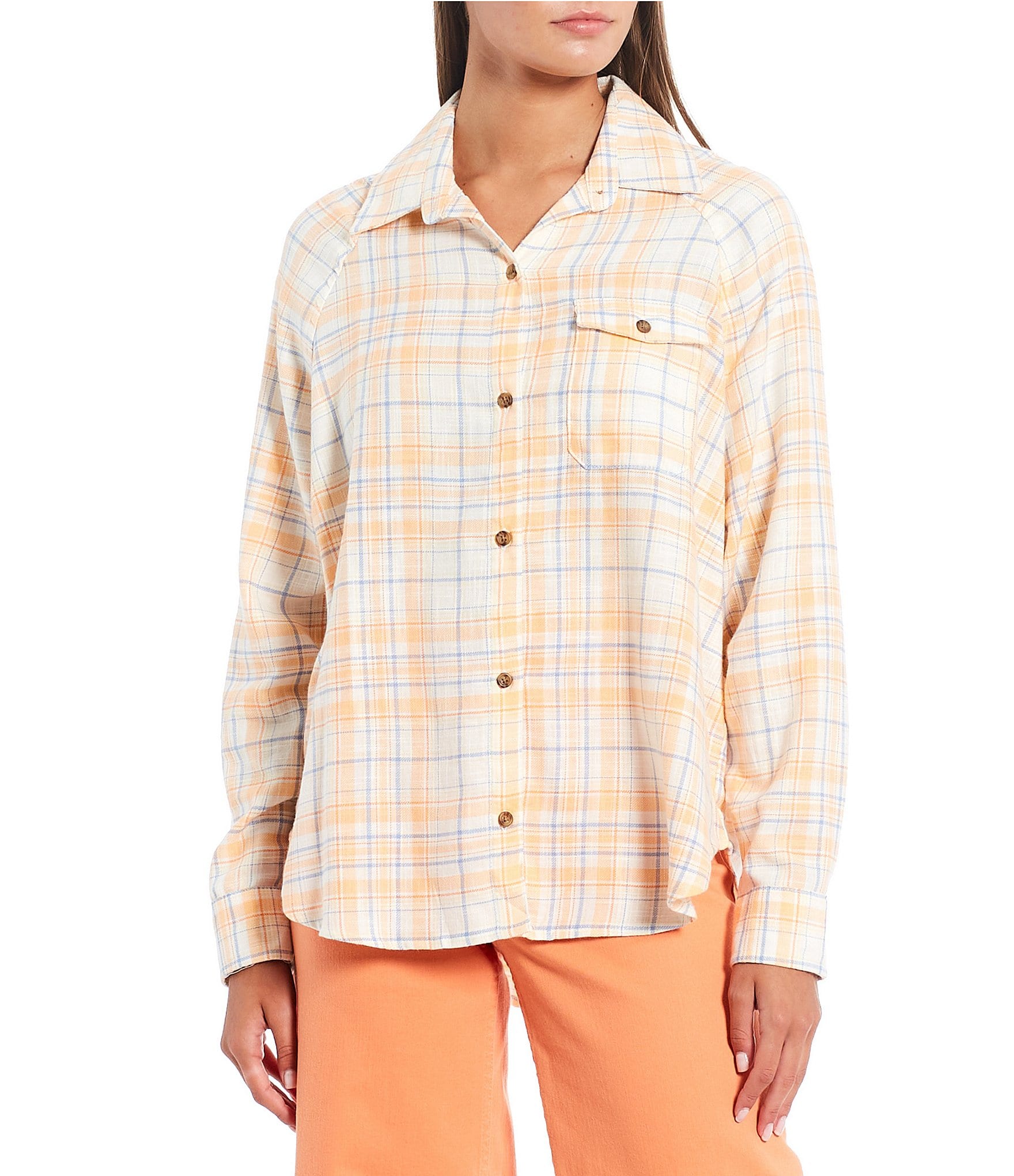 Billabong Best Time Plaid Print Button Down Flannel Shirt | Dillard's