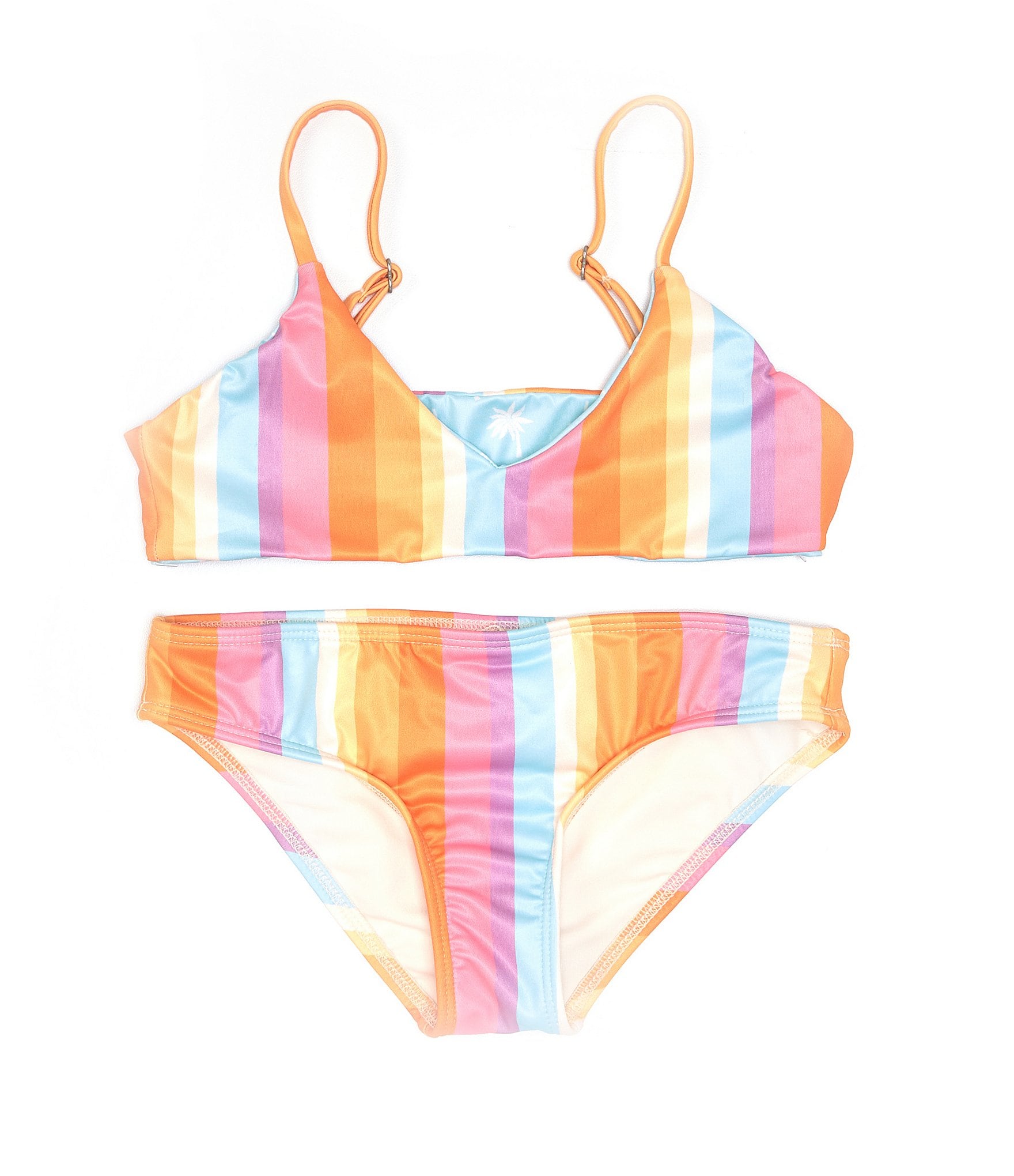 Buy Moon Tree Girls Two Piece Bikini Swimsuits Rainbow Striped Bathing Suit  Swim Suit 8T at