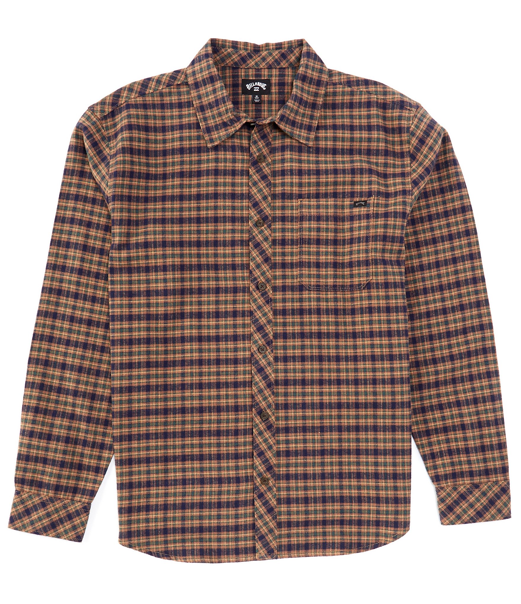 Billabong Coastline Flannel Long Sleeve Yarn-Dyed Plaid Shirt