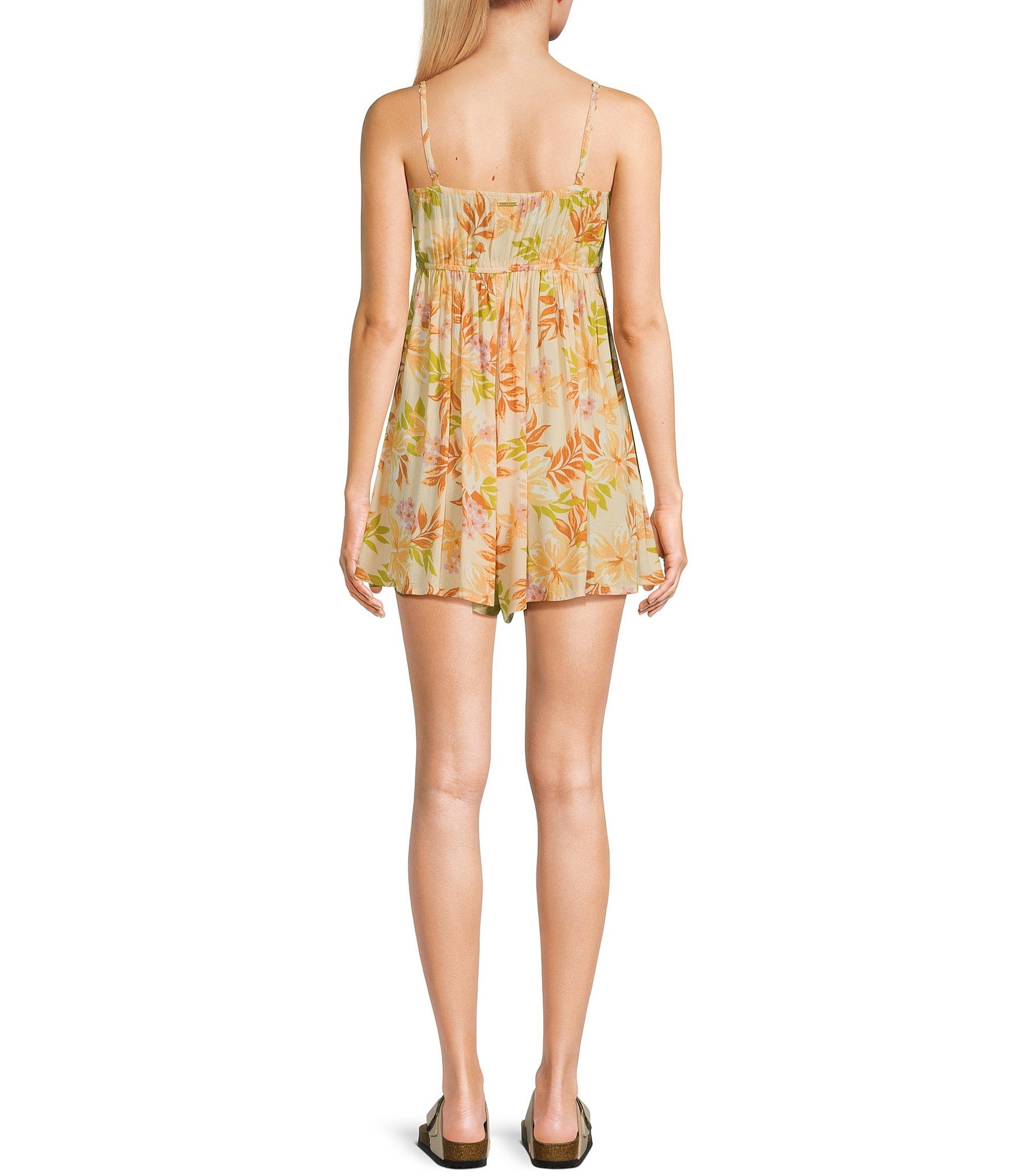 Billabong Day Glow Sweetheart Neck Printed Romper