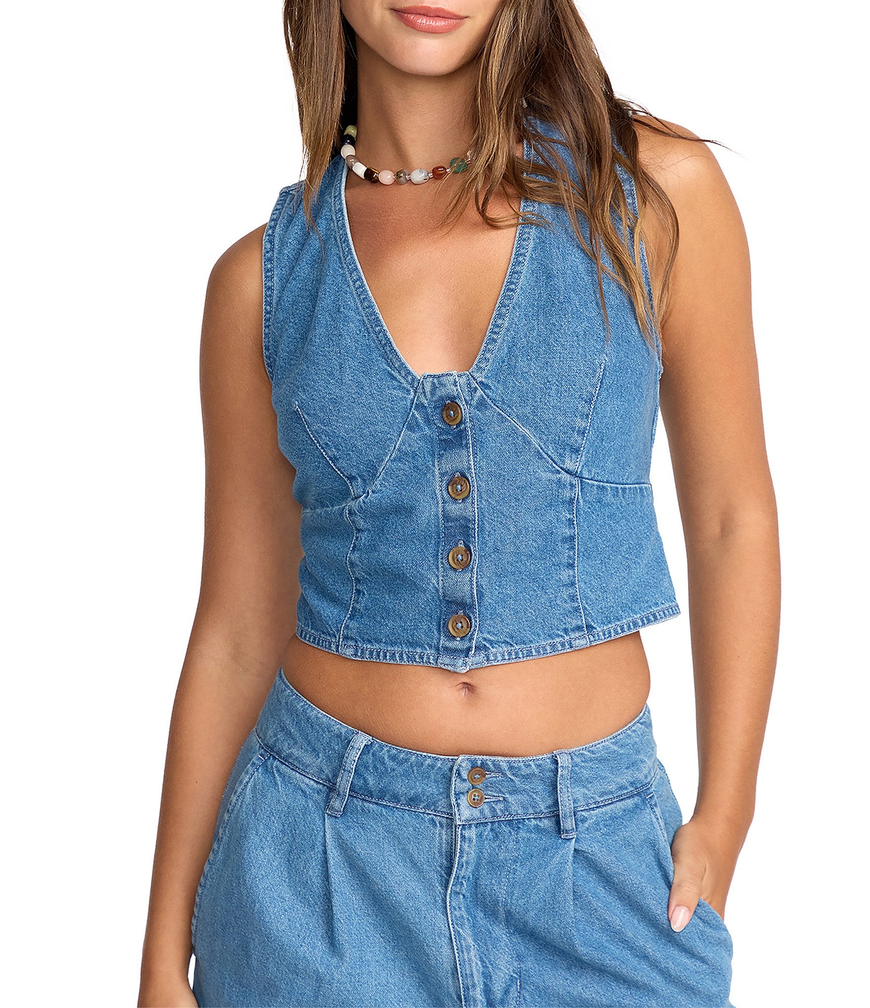 Billabong Indigo Skies Sleeveless Denim Top