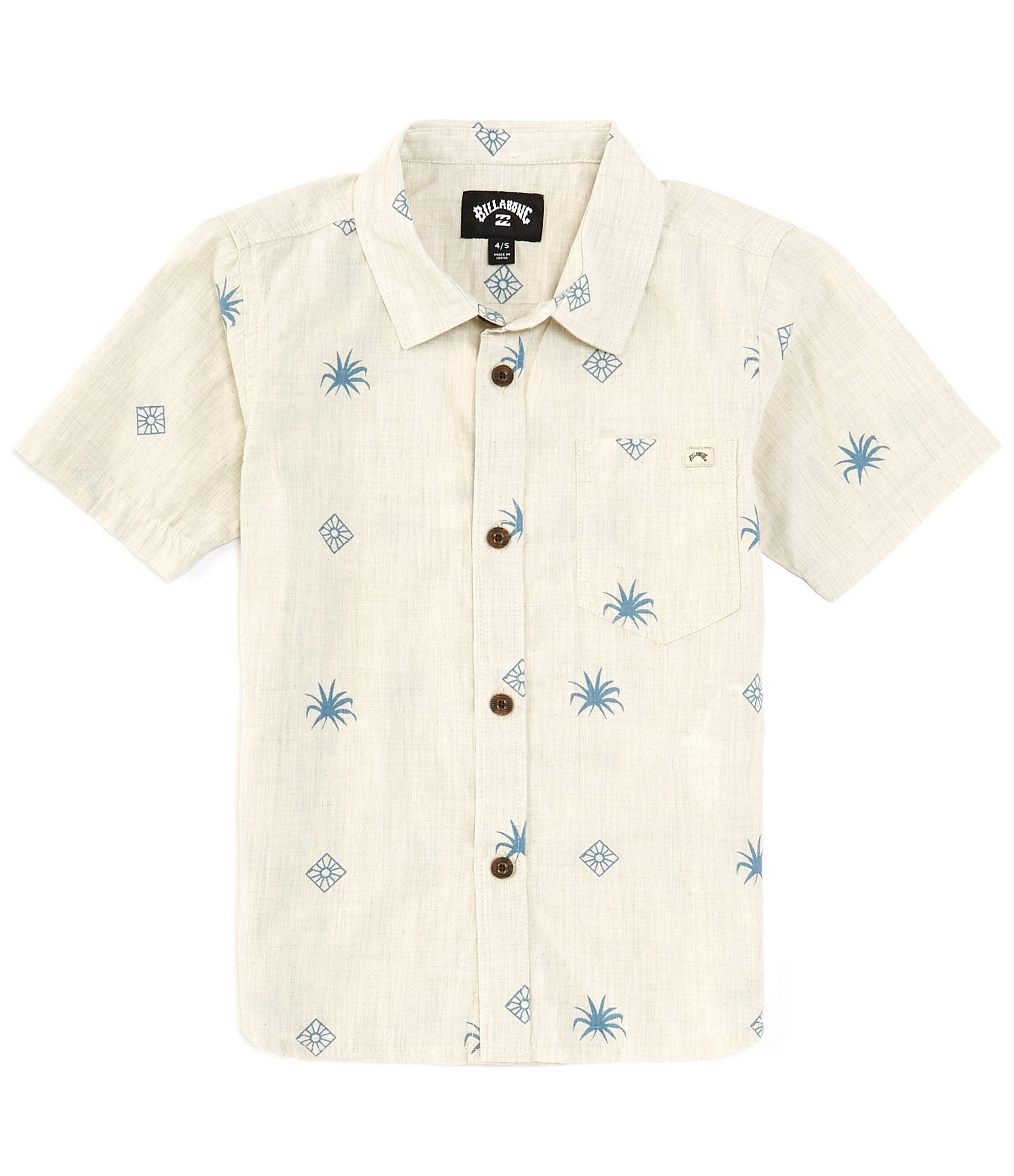 Billabong Little Boys 2T-7 Short Sleeve Sundays Mini Woven Shirt